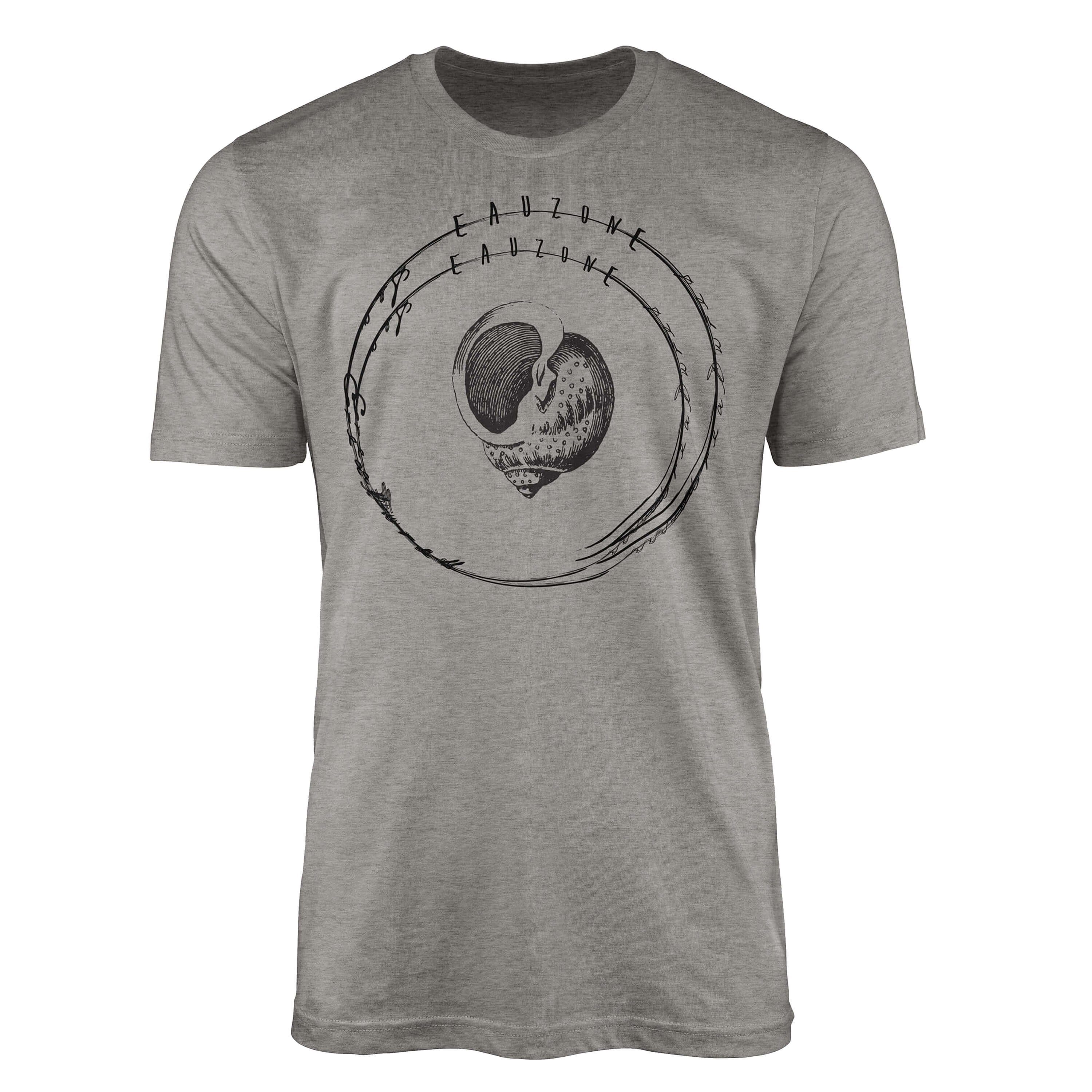 Sinus Art T-Shirt T-Shirt Tiefsee Fische - Serie: Sea Creatures, feine Struktur und sportlicher Schnitt / Sea 040 Ash