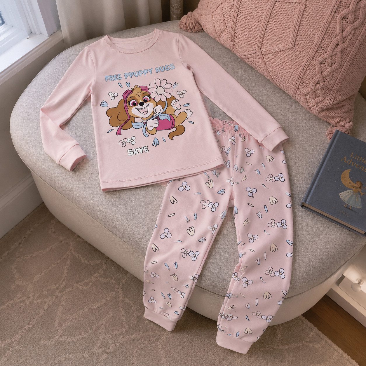 PAW PATROL Schlafanzug Paw Patrol Skye Kinder Mädchen langarm Schlafanzug Pyjama (Packung) Gr. 104 bis 128 - 100% Baumwolle – Bild 5 von 5