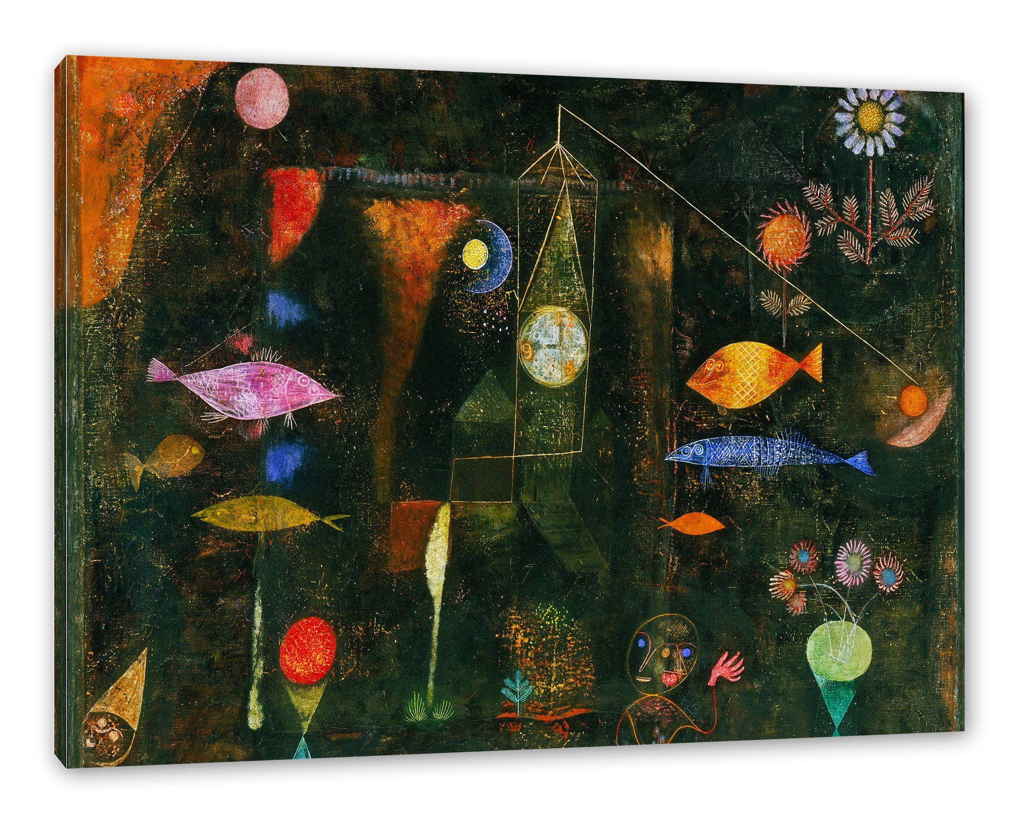 Pixxprint Leinwandbild Paul Klee - Fischzauber, Paul Klee - Fischzauber (1 St), Leinwandbild fertig bespannt, inkl. Zackenaufhänger
