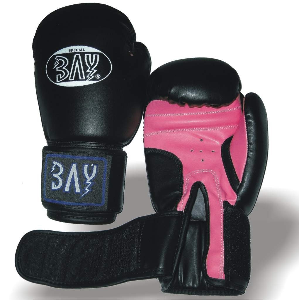 Boxhandschuhe schwarz/pink Box-Handschuhe Future Kickboxen BAY-Sports Boxen