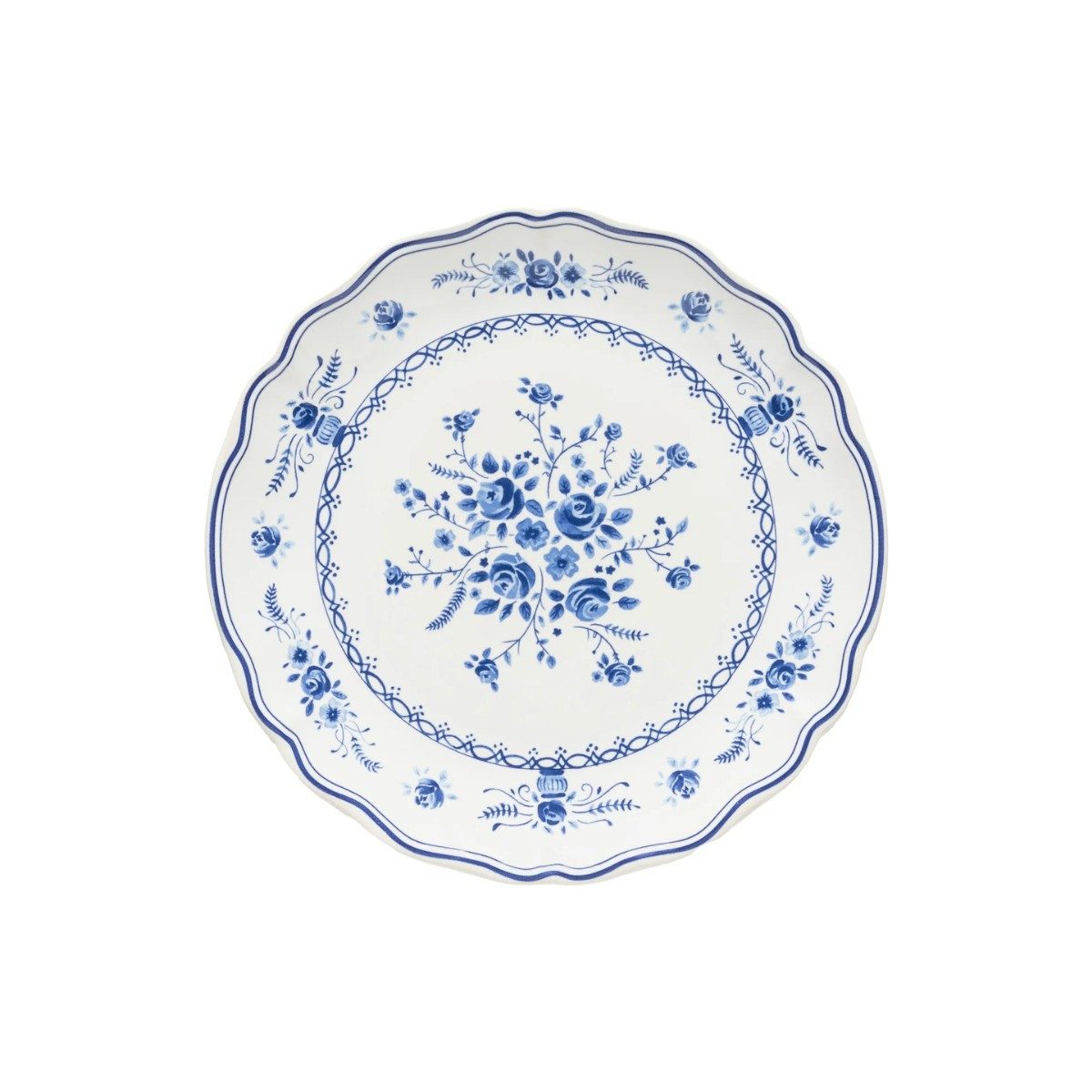 Costa Nova Frühstücksteller Vila, Weiß-Blau, 21 cm, Costa Nova, (1 St), ⌀ ca. 21,4 cm, Höhe ca. 2,5 cm