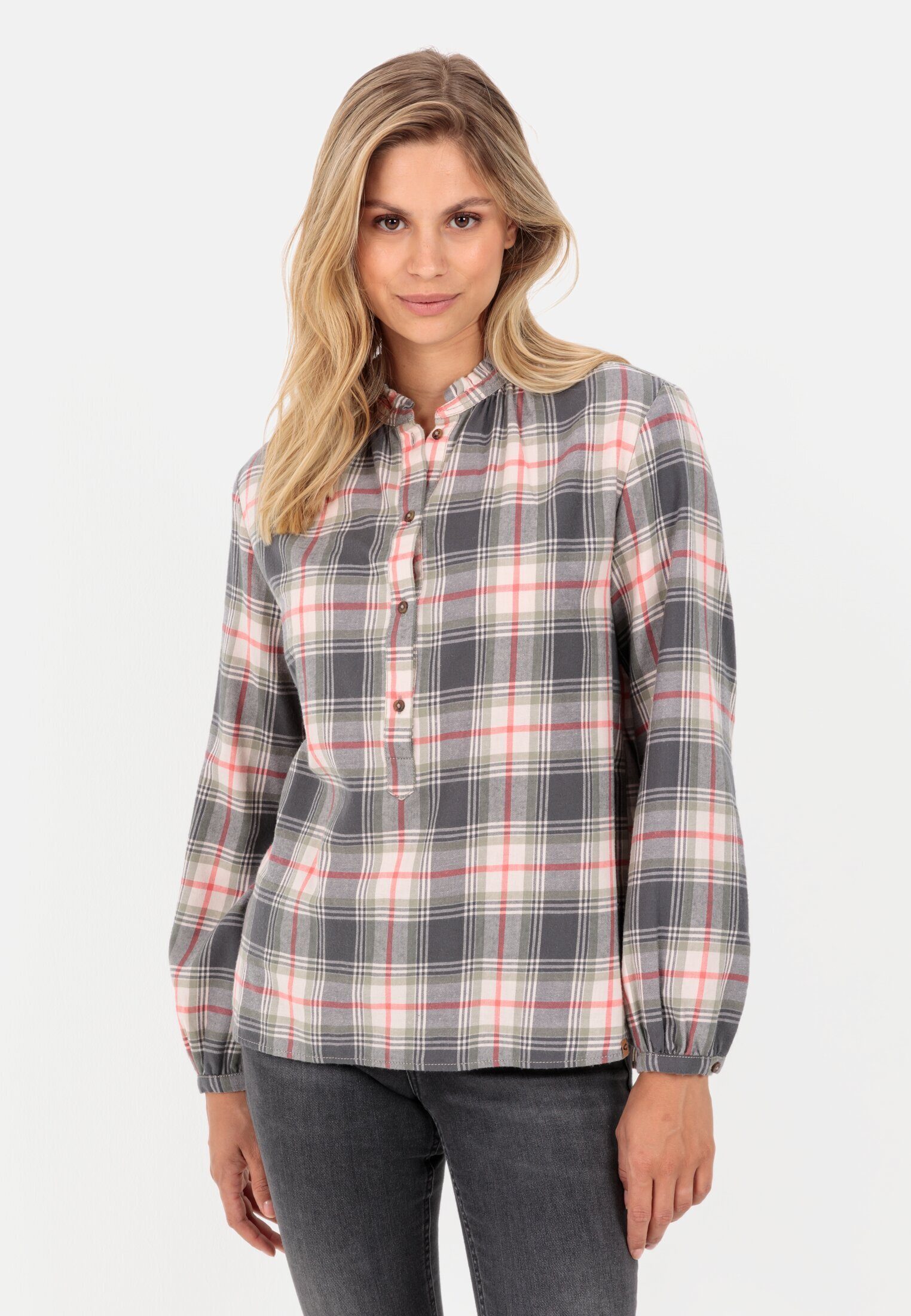 Flanellbluse im Flanellkaro