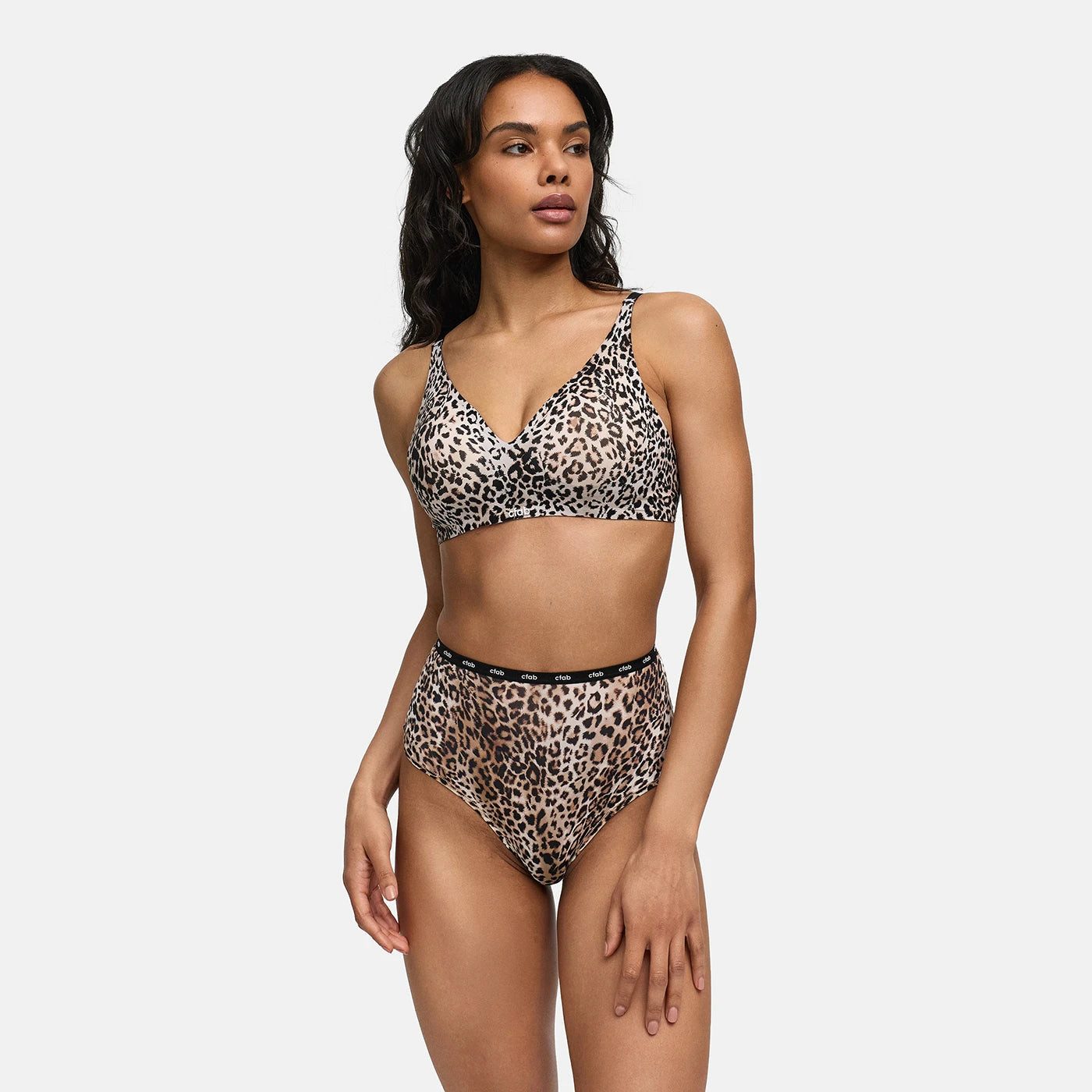 cfab (creamy fabrics) Bügelloser BH Comfort Push-Up BH-Leopard-XL (1-tlg) Push-up effekt