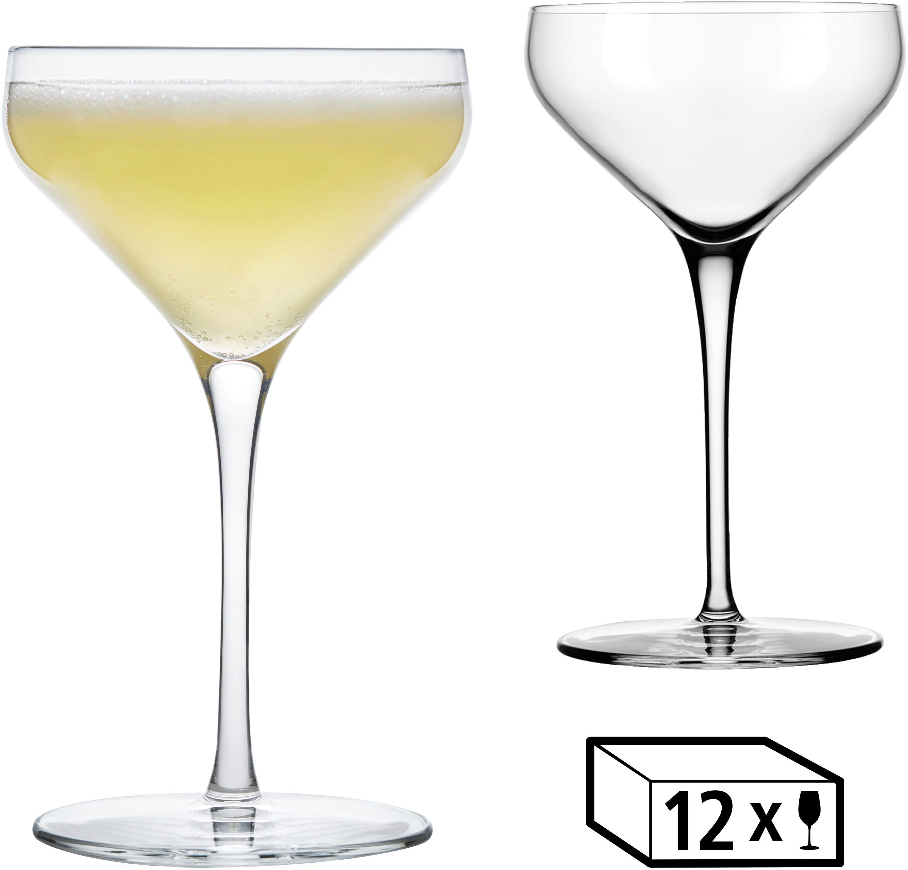 LIBBEY Martiniglas Libbey Trinkglas, 12er Set -PRISM-, Glas, 237 ml, hochwertig verarbeitet, im modernen Design