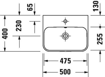 Duravit Einbauwaschbecken DU Aufsatzbecken Happy D.2 Plus 500mm We