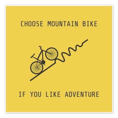 Posterlounge Poster Editors Choice, Mountainbike für Bergsteiger, Illustration