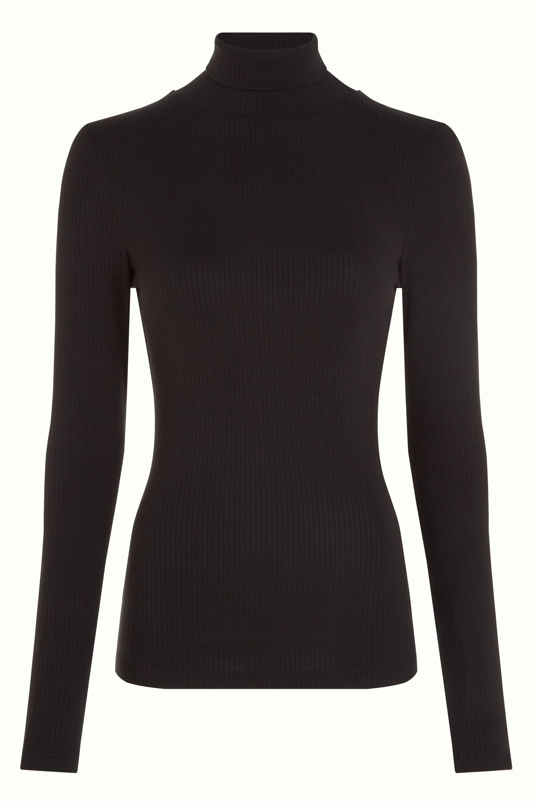 King Louie Rollkragenshirt - Rollneck Top Uni Rib - Weiches Rollkragenshirt aus geripptem Jersey