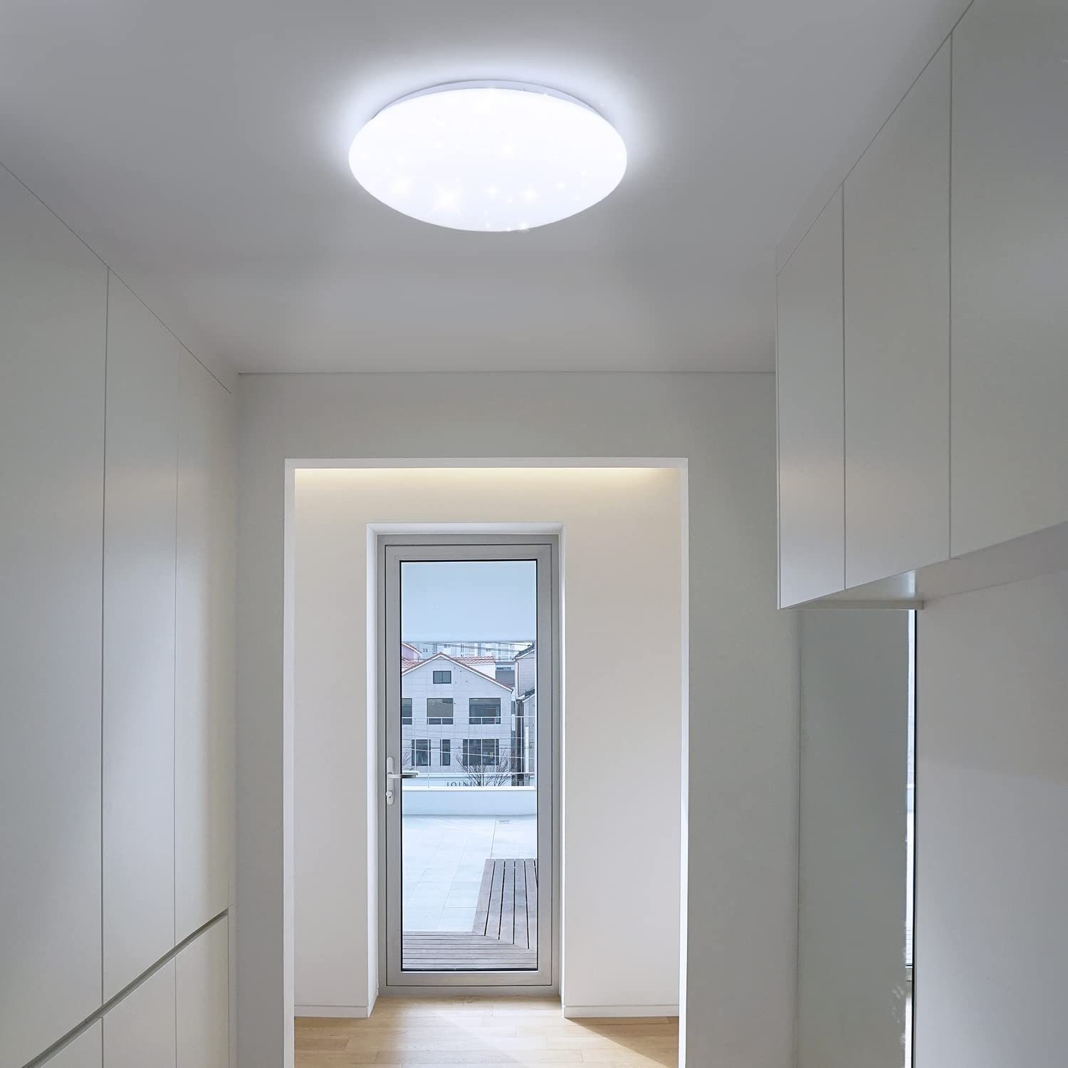Nettlife LED Deckenleuchte Sternenhimmel Dimmbar mit Fernbedienung 28CM 37W Deckenbeleuchtung, LED fest integriert, Warmweiß, Neutralweiß, Kaltweiß, für Schlafzimmer Flur Kinderzimmer Küche Flur Wohnzimmer