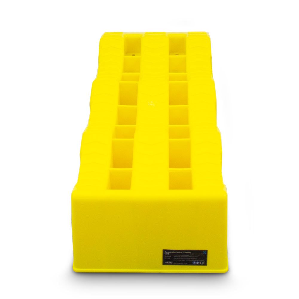 Bituxx Auffahrrampe 1 Paar Ausgleichsrampen Gelb mit Transporttasche (Set, 2-St., MS-19082), max Reifenbreite 210mm, Auffahrhöhen 4cm/7cm/10cm – Bild 5 von 5