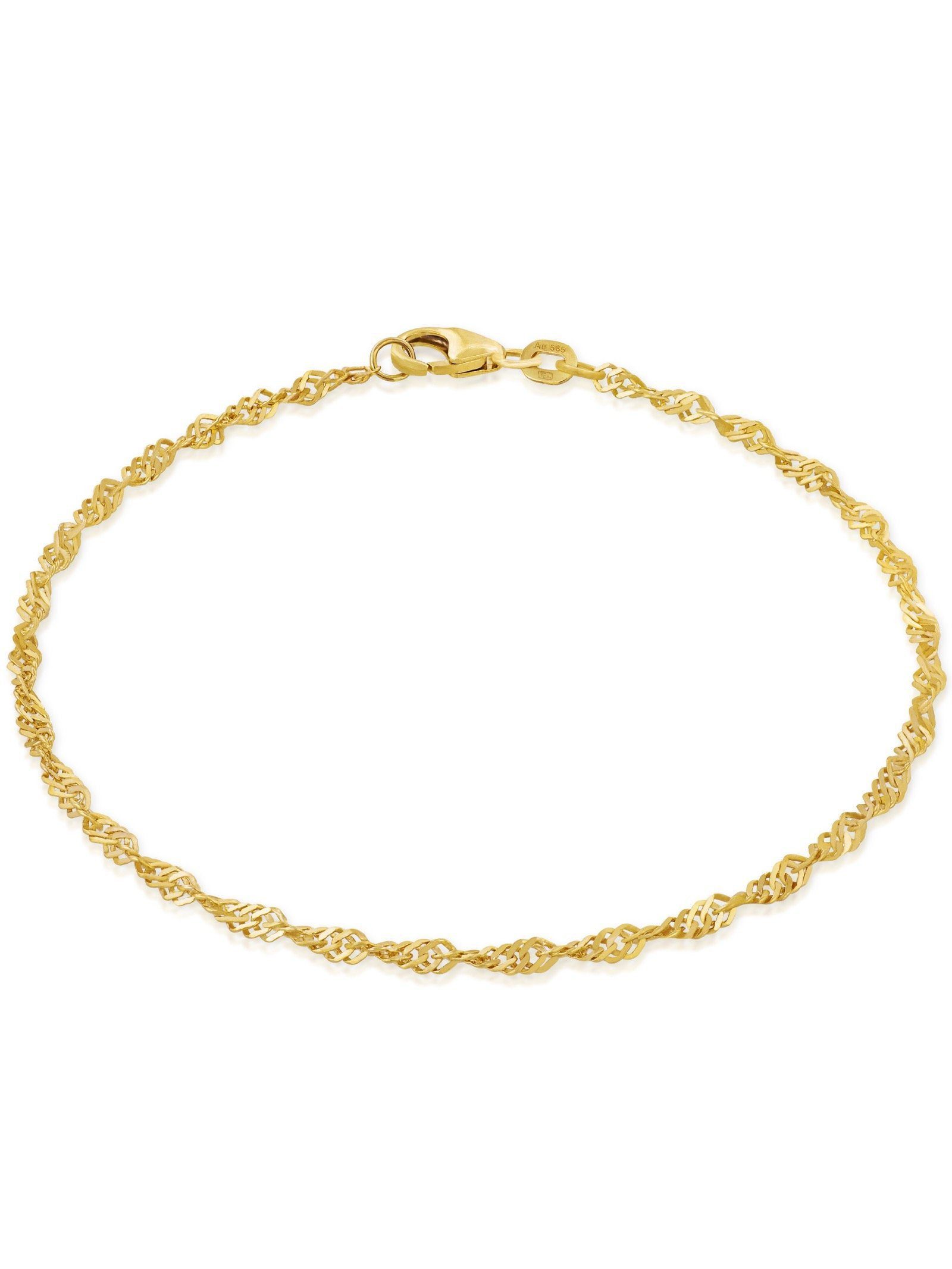 Goldarmband Armband Singapurkette 2,2mm 585 Echtgold (14 Karat)