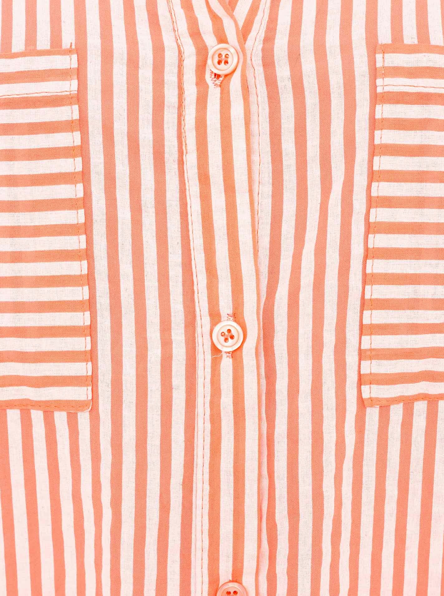 Zwillingsherz Longbluse "Kida" One Size, Streifen, Knopfleiste, Brusttaschen, 3/4-Arm
