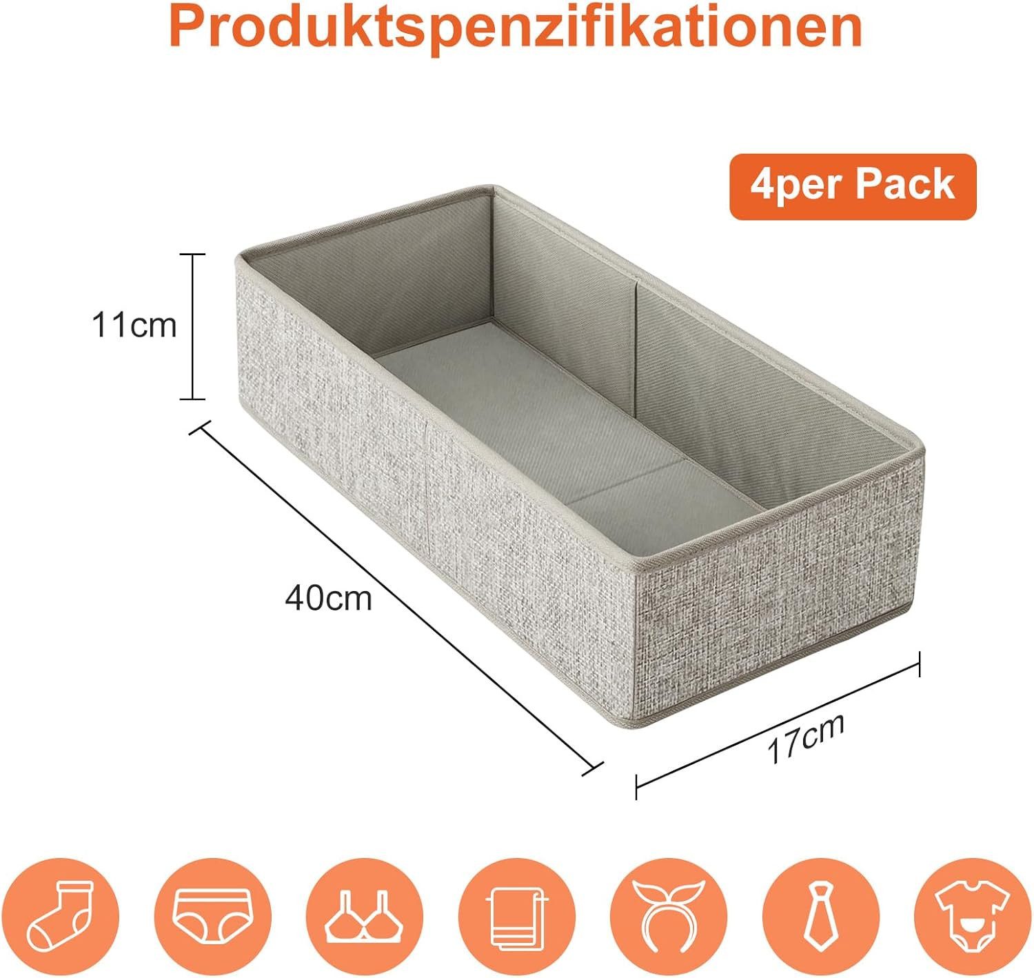 Youyijia Aufbewahrungsbox 4er PCS Schubladen-Organizer aus Stoff – Faltbare günstig online kaufen