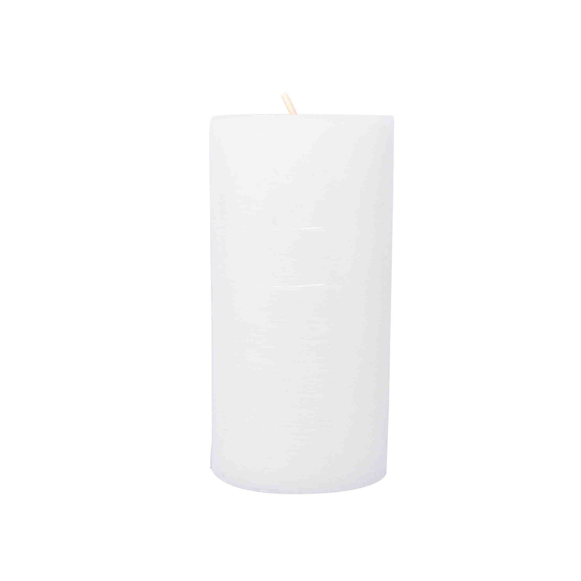 B&S Stumpenkerze Kerze Frostoptik weiss Ø günstig online kaufen