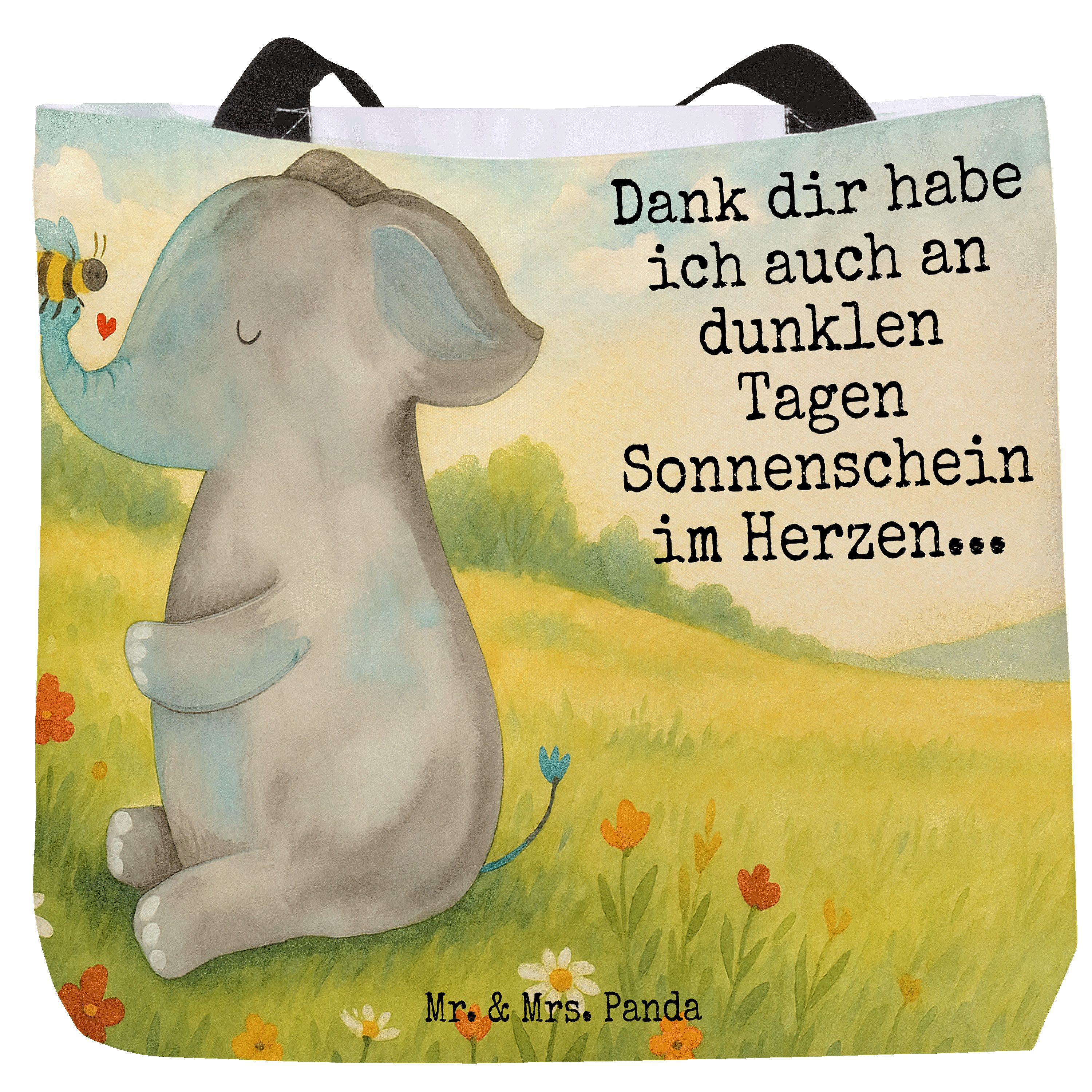 Shopper Elefant Biene Design, Reisetasche, Weiß, Tasche, Tote Bag, Reisetasch