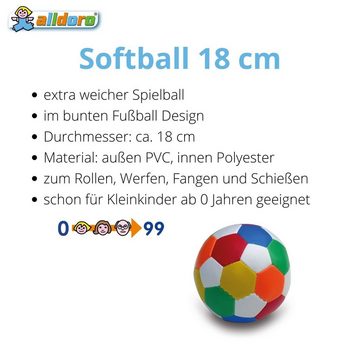 alldoro Softball 60313, Ø 18 cm bunt, extra weicher Spielball für Kinder