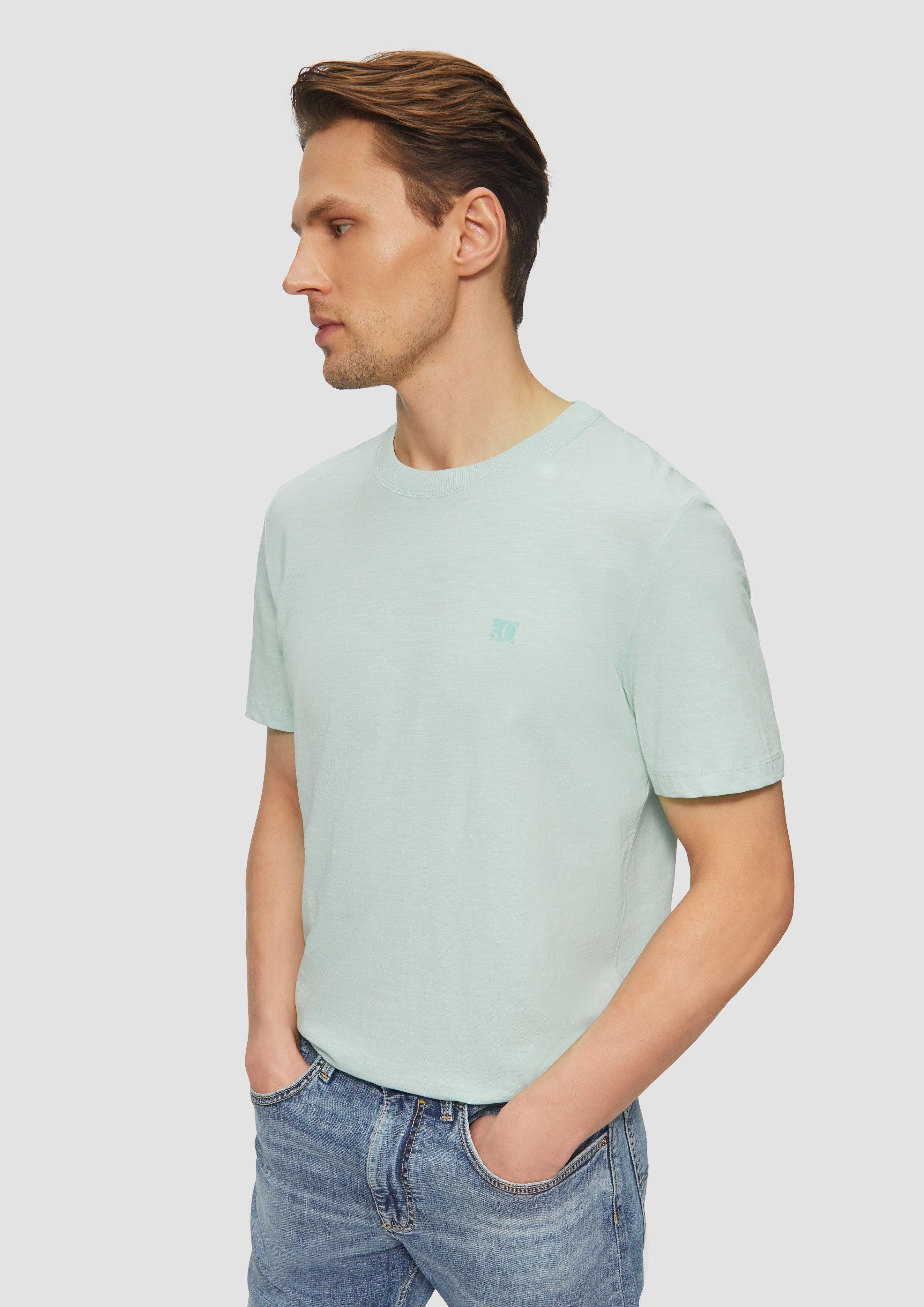 s.Oliver Kurzarmshirt T-Shirt mit Flammgarnstruktur und günstig online kaufen