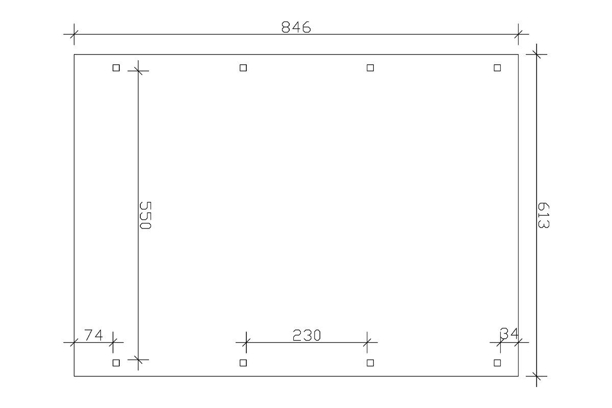 Doppelcarport Emsland, cm Einfahrtshöhe BxT: 613x846 cm, 223 Skanholz