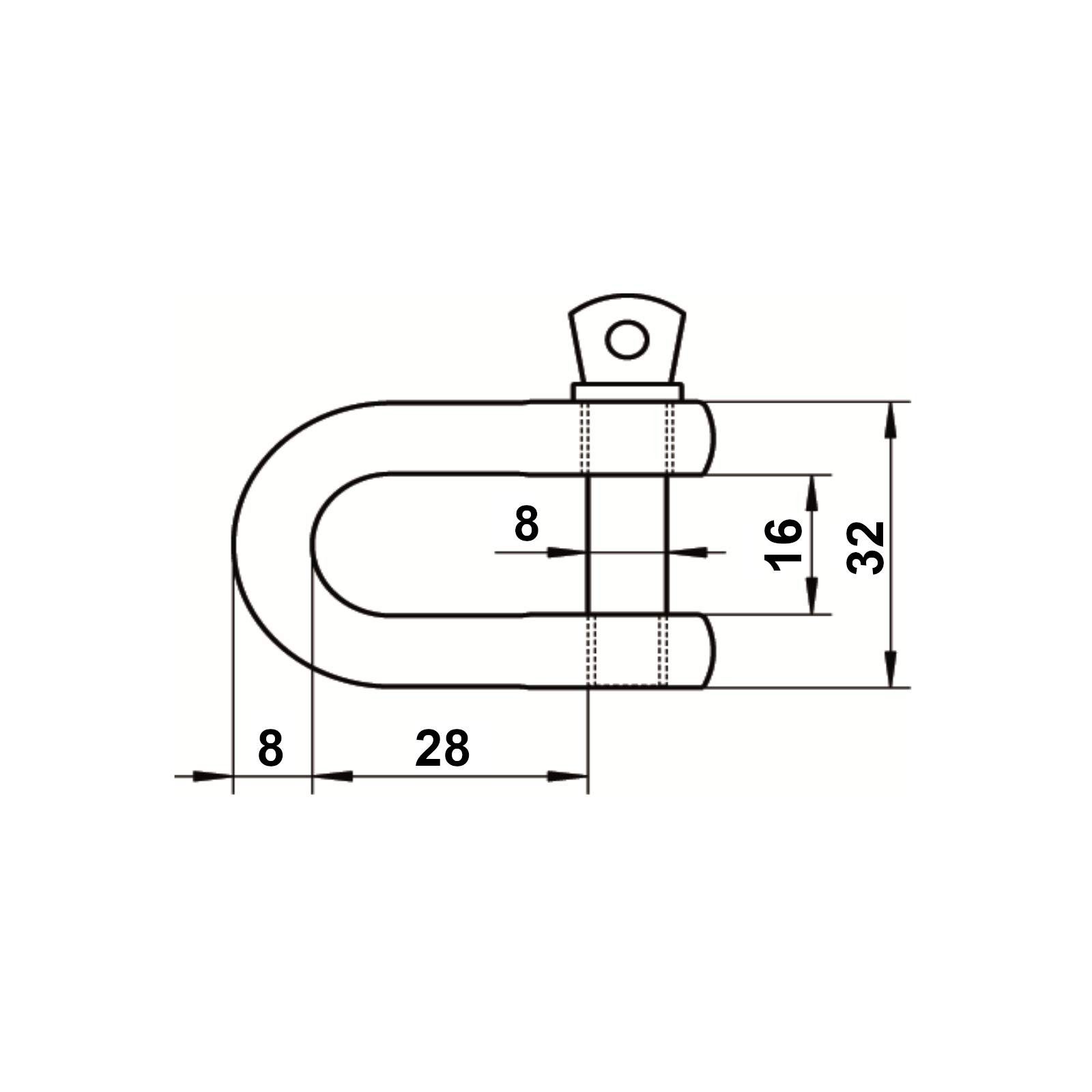 SO-TECH® Schäkel Rundschäkel Edelstahl AISI 316 (V4A), (1-St), salzwasserbeständig