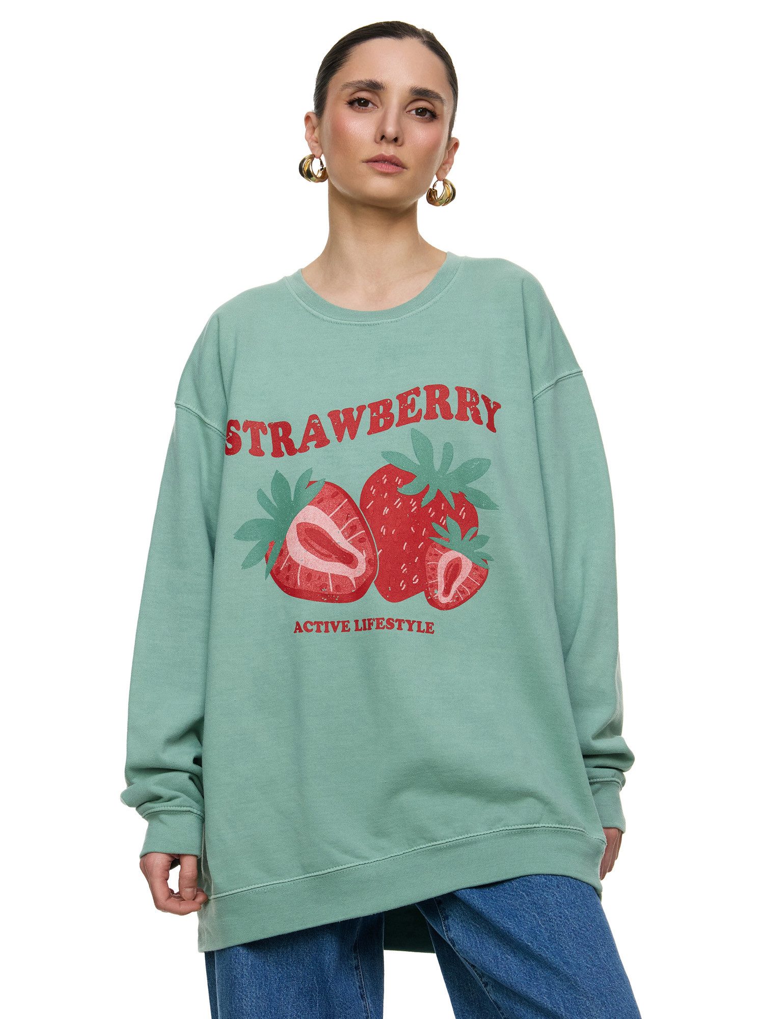 Worldclassca Sweatshirt Worldclassca Oversized Sweatshirt Print günstig online kaufen