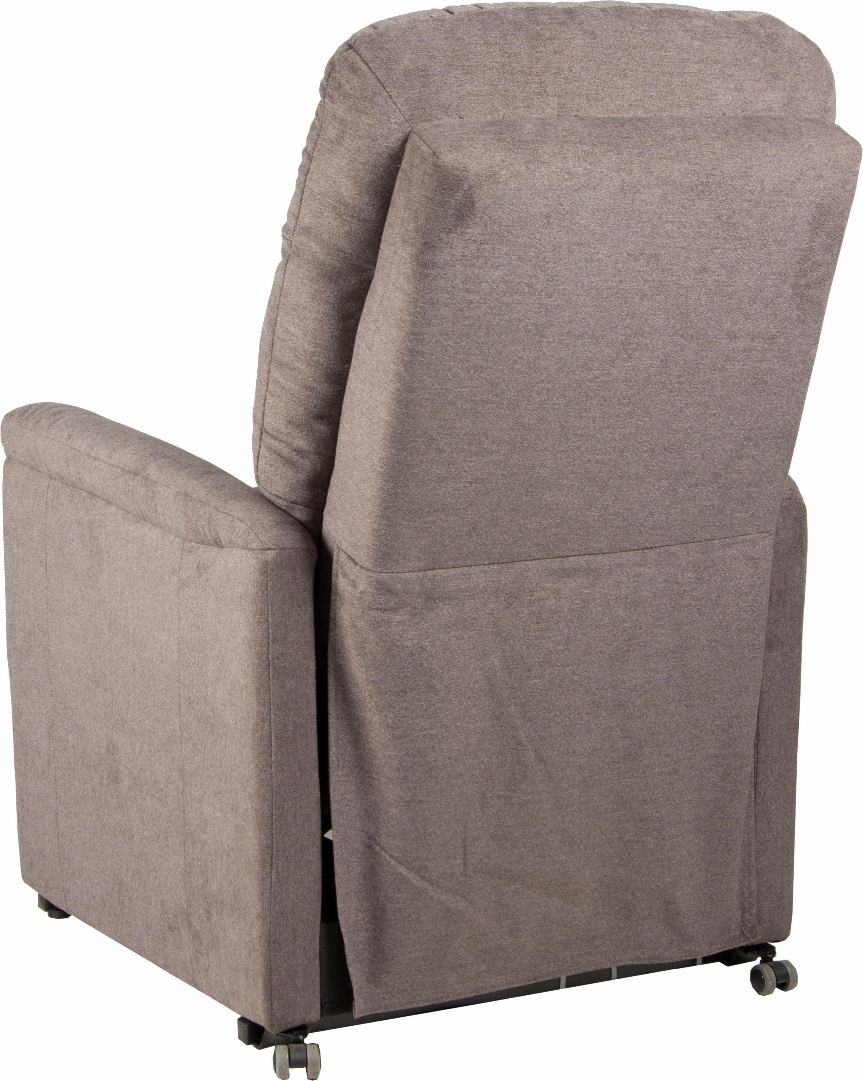 Duo Collection TV-Sessel Taschenfederkern mit mit graubraun und Whitehorse kg 150 XXL Aufstehhilfe, belastbar, elektrischer bis Stahlwellenunterfederung Relaxfunktion