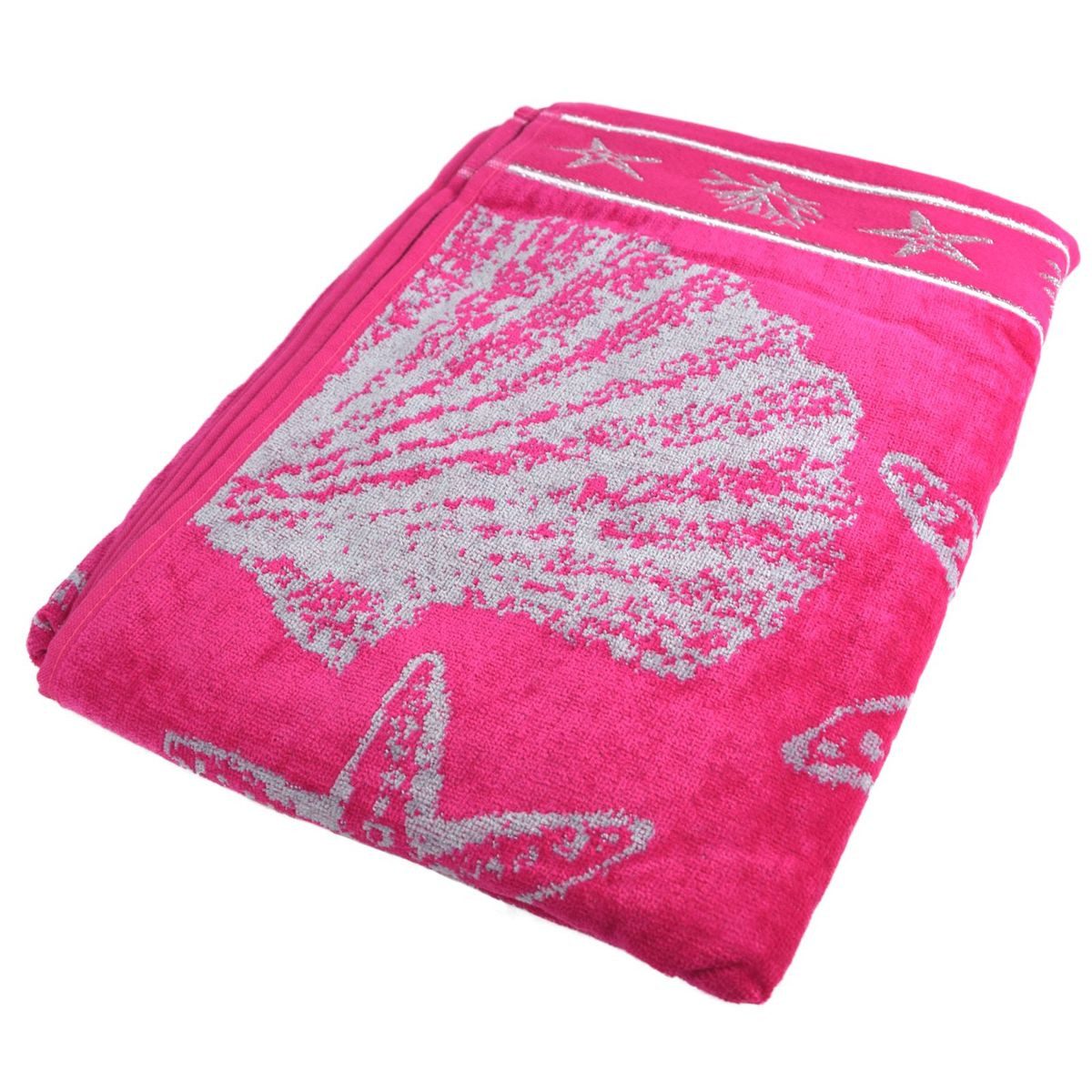 Marabellas Shop Saunatuch Duschtuch Seesterne für Strand und Bad Badetuch ca. 90 x 170 cm