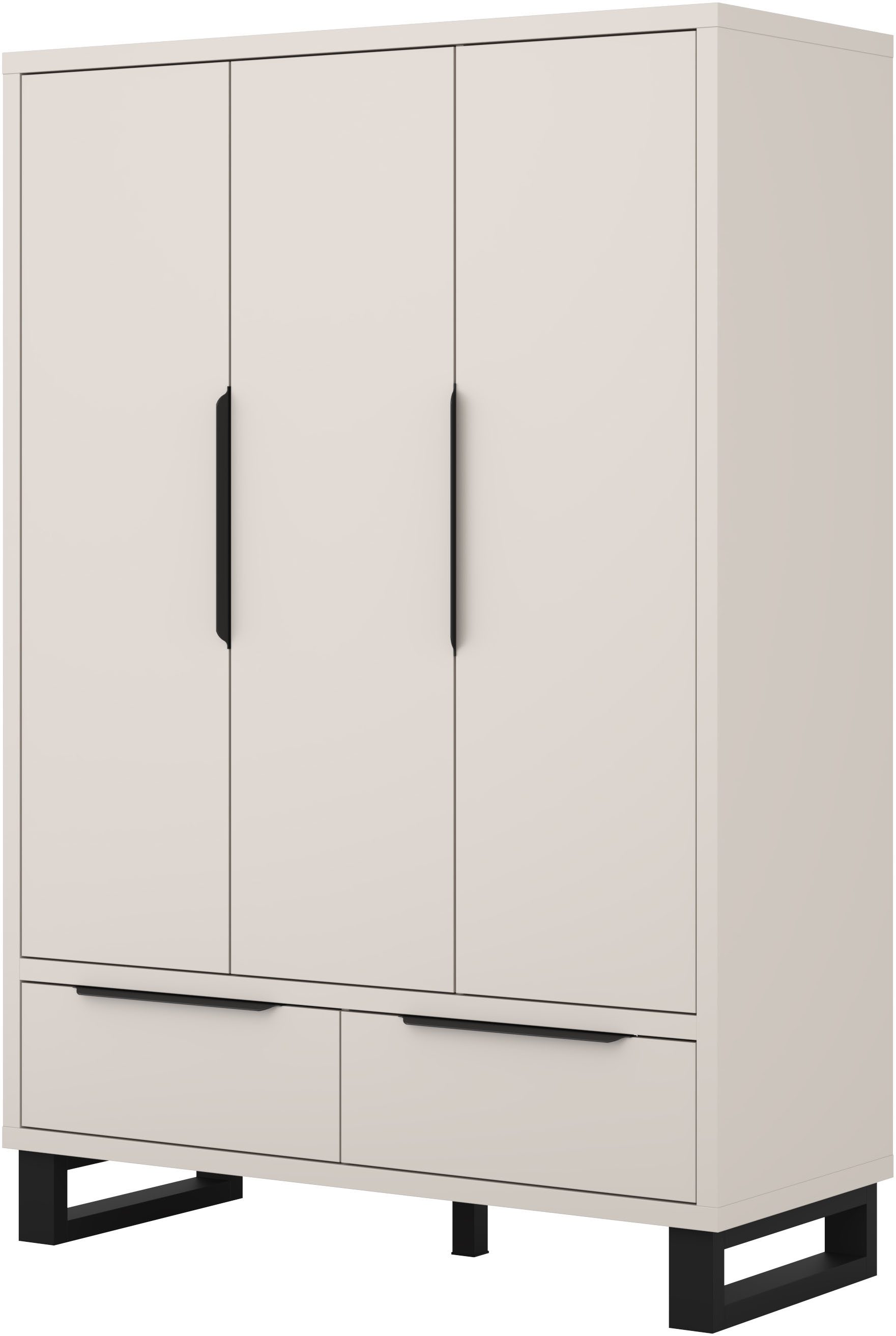 Home affaire Drehtürenschrank Bronne,Breite 145 cm, Kleiderschrank inclusive Innenausstattung Kleiderschrank, 2 Schubkästen, Metallgriffe, Garderobe – Bild 2 von 5