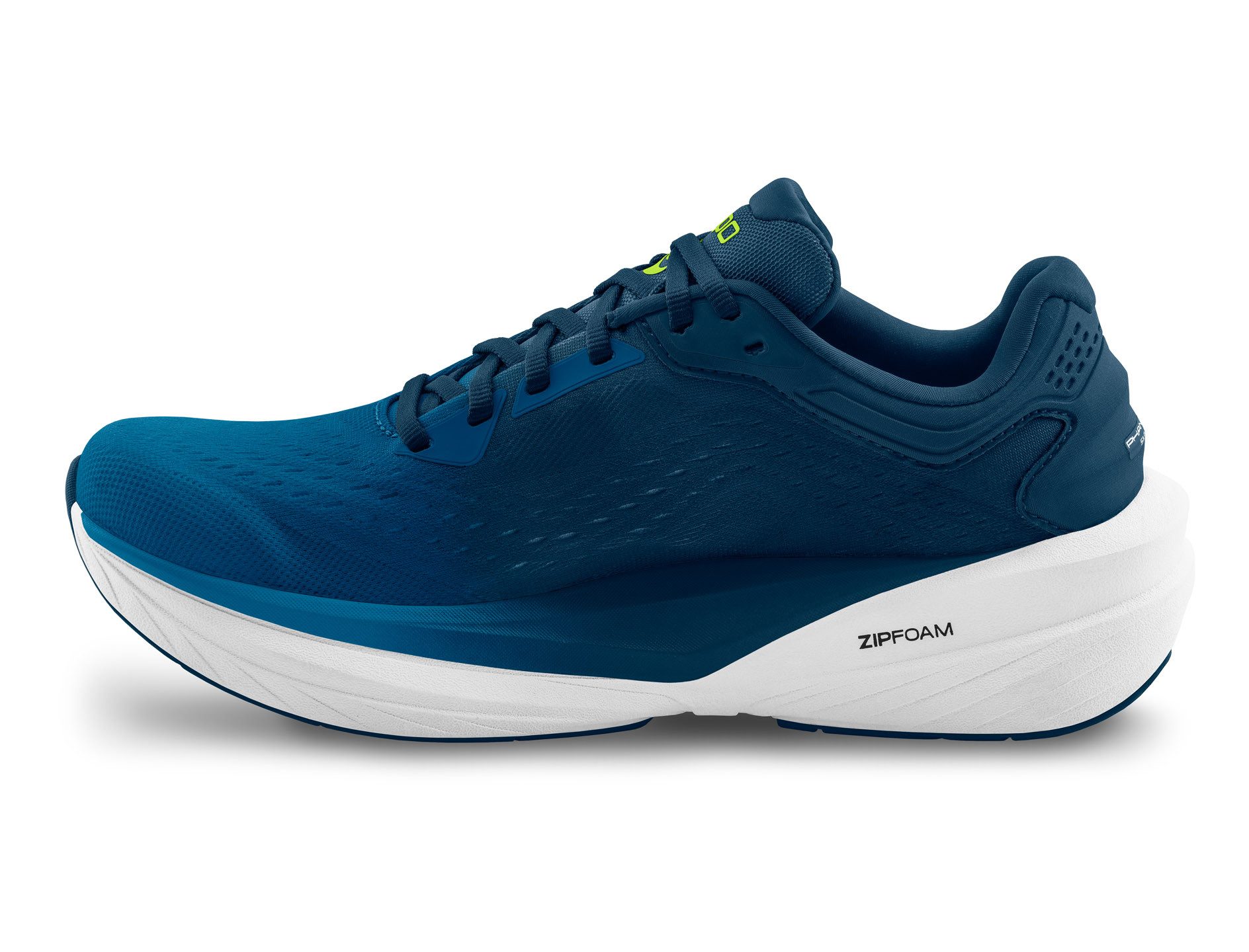 Topo Phantom 4 (Dämpfung, breitere Zehenbox) blau/lime Herren Laufschuh