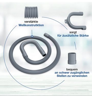 VIOKS Ablaufschlauch Schlauch 19/22mmØ, 3,5m mit Haltebogen für Waschmaschine Geschirrspüler