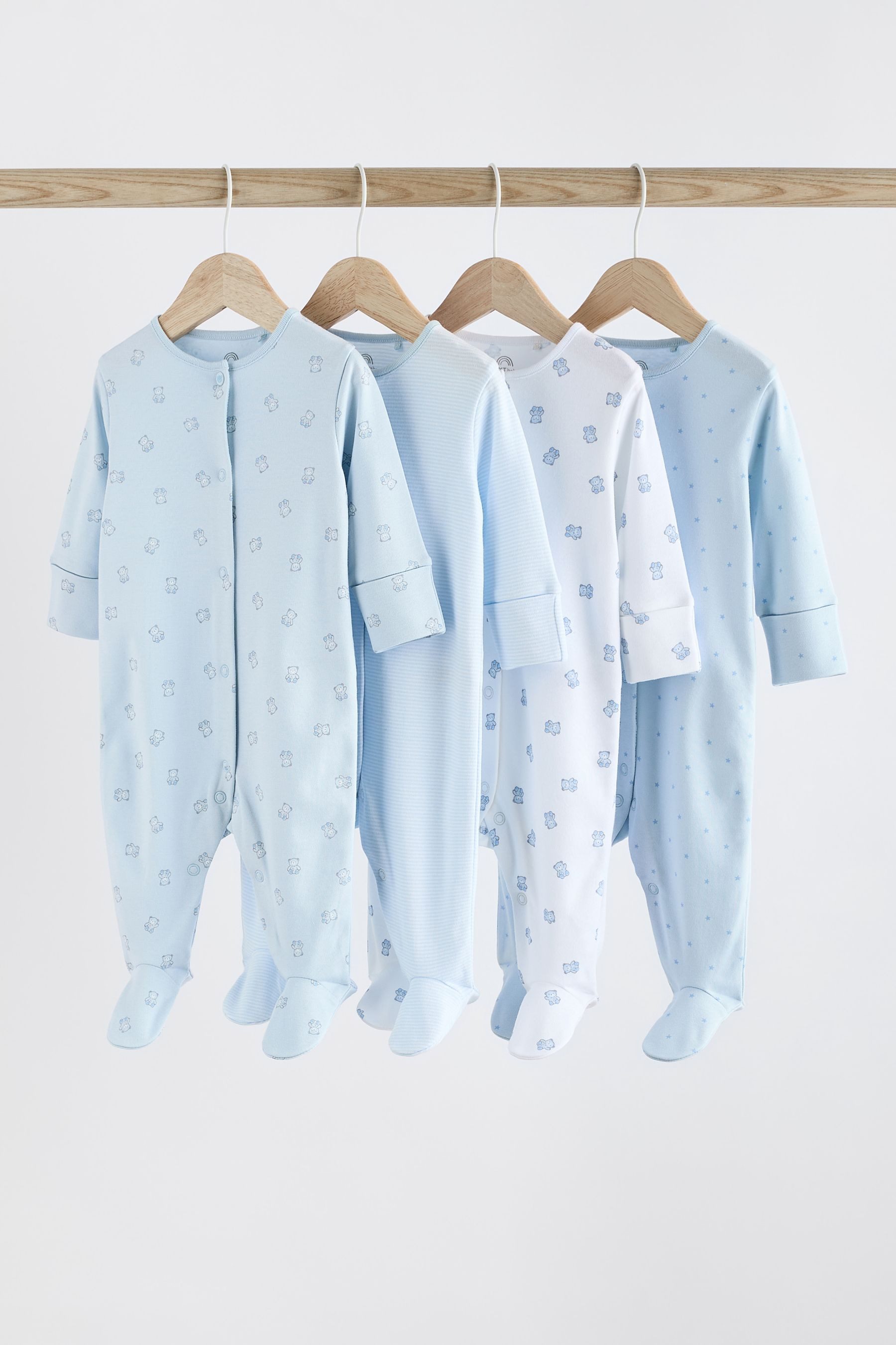 Schlafoverall 4er-Pack Baby-Schlafanzüge, Bär