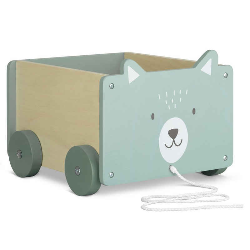 Navaris Spielzeugtruhe, Spielzeugkiste Kiste Aufbewahrung für Spielzeug - Aufbewahrungsbox für Kinderzimmer - 26,4x20x25,8cm Spielkiste für Kinder - mit Rädern