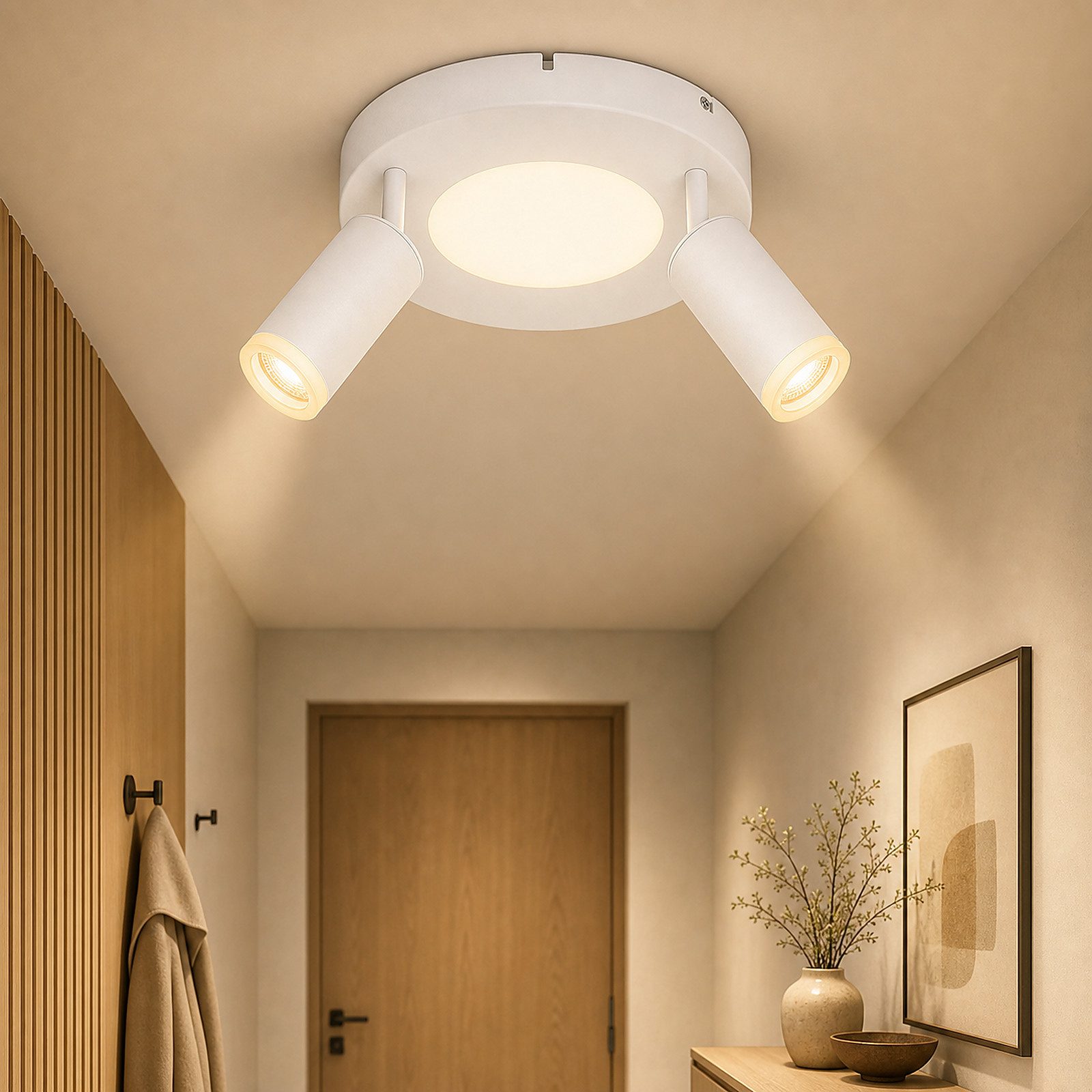 Nettlife Deckenstrahler Schwarz Schlafzimmer GU10 2/3/4 Flammig 20W 3000k Küchenlampe, Schwenkbar 350°, LED wechselbar, Metall Schwenkbar Flurlampe für Schlafzimmer Küche Büro