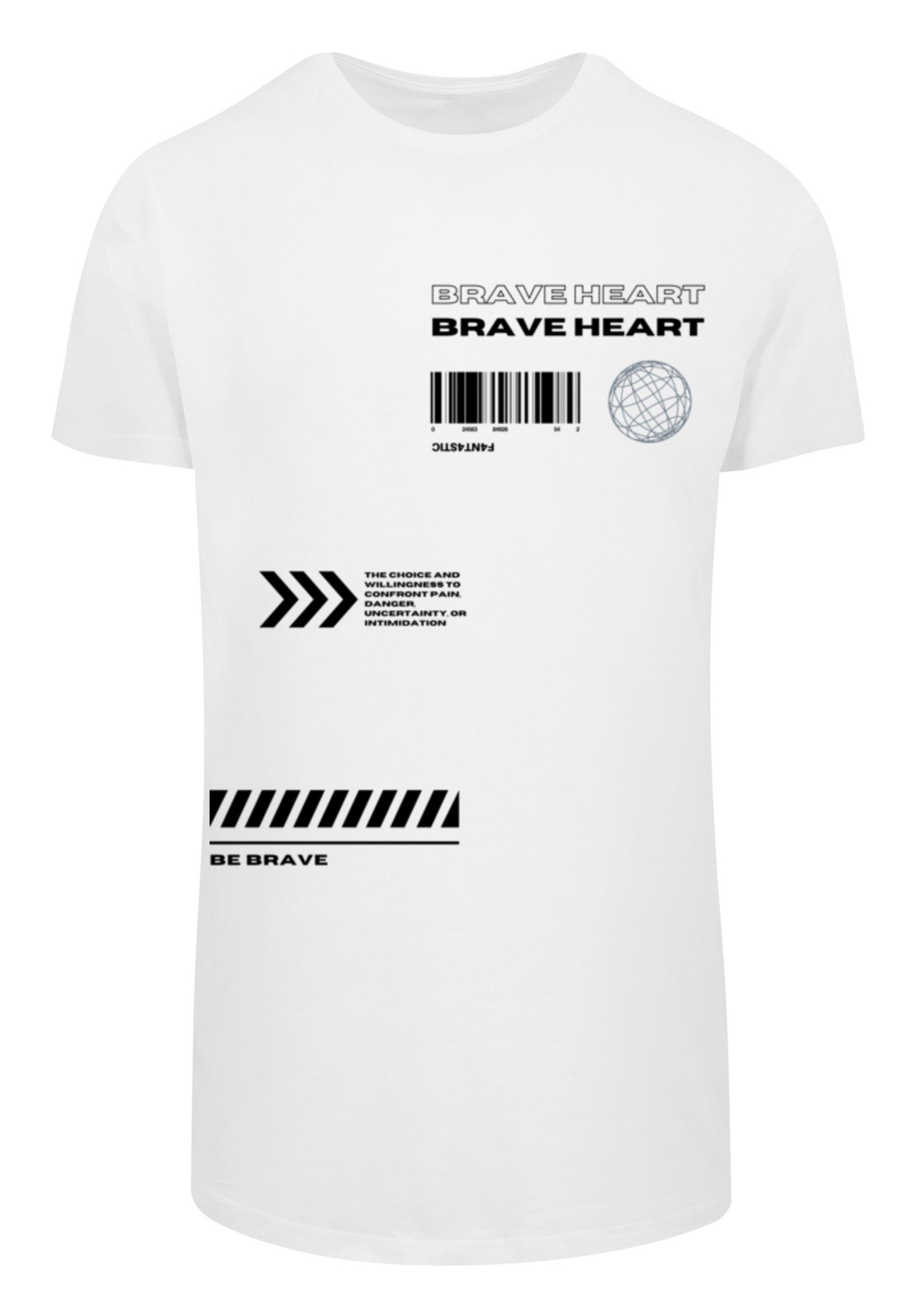 weiß F4NT4STIC Print LONG TEE Brave Heart T-Shirt
