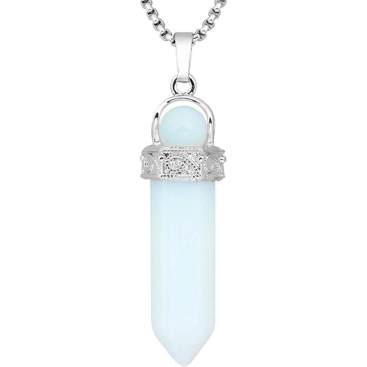LuxusKollektion Kettenanhänger Anhänger Schmuckstein Halskette Hexagon Reiki Opalit(perlen mit