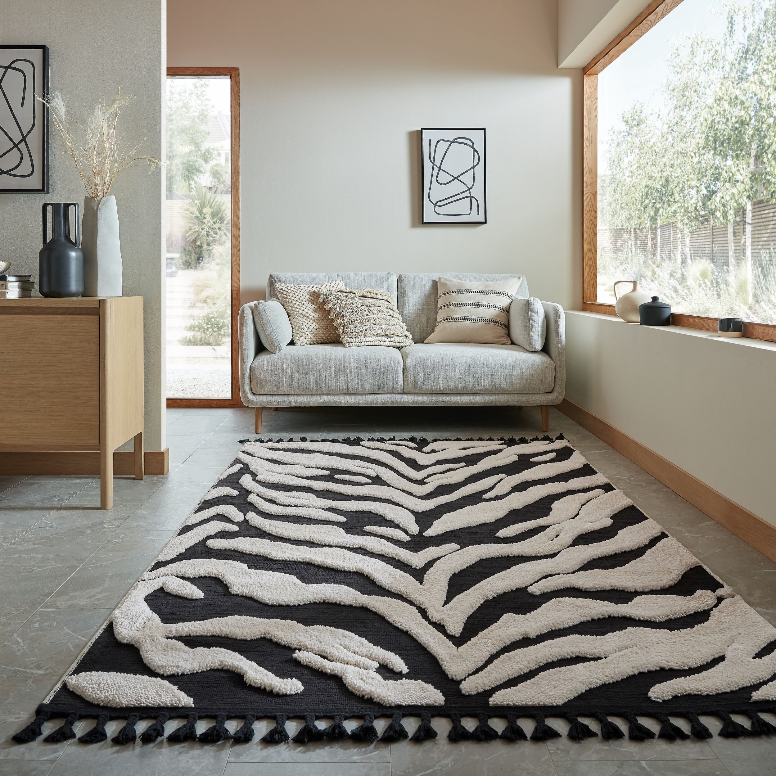 FLAIR RUGS Teppich ESRA ZEBRA, rechteckig, Höhe: 20 mm
