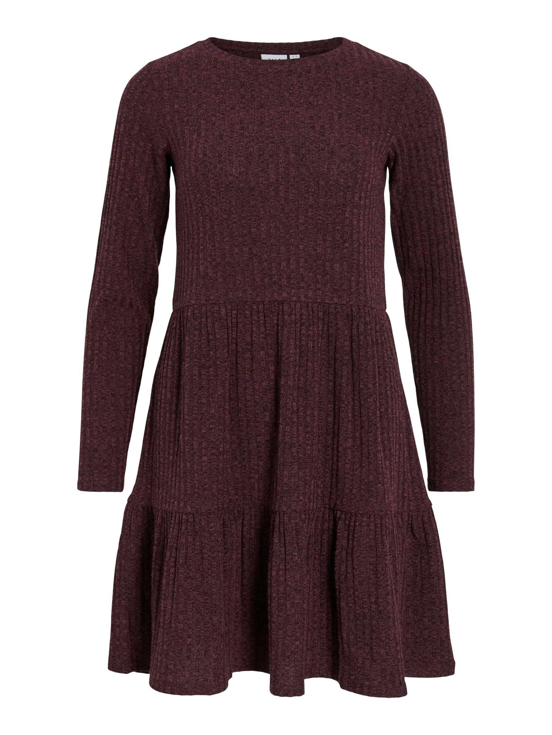 Vila Shirtkleid Geripptes Minikleid mit langen Ärmeln (mini) VIELITA L/S SHORT DRESS /1