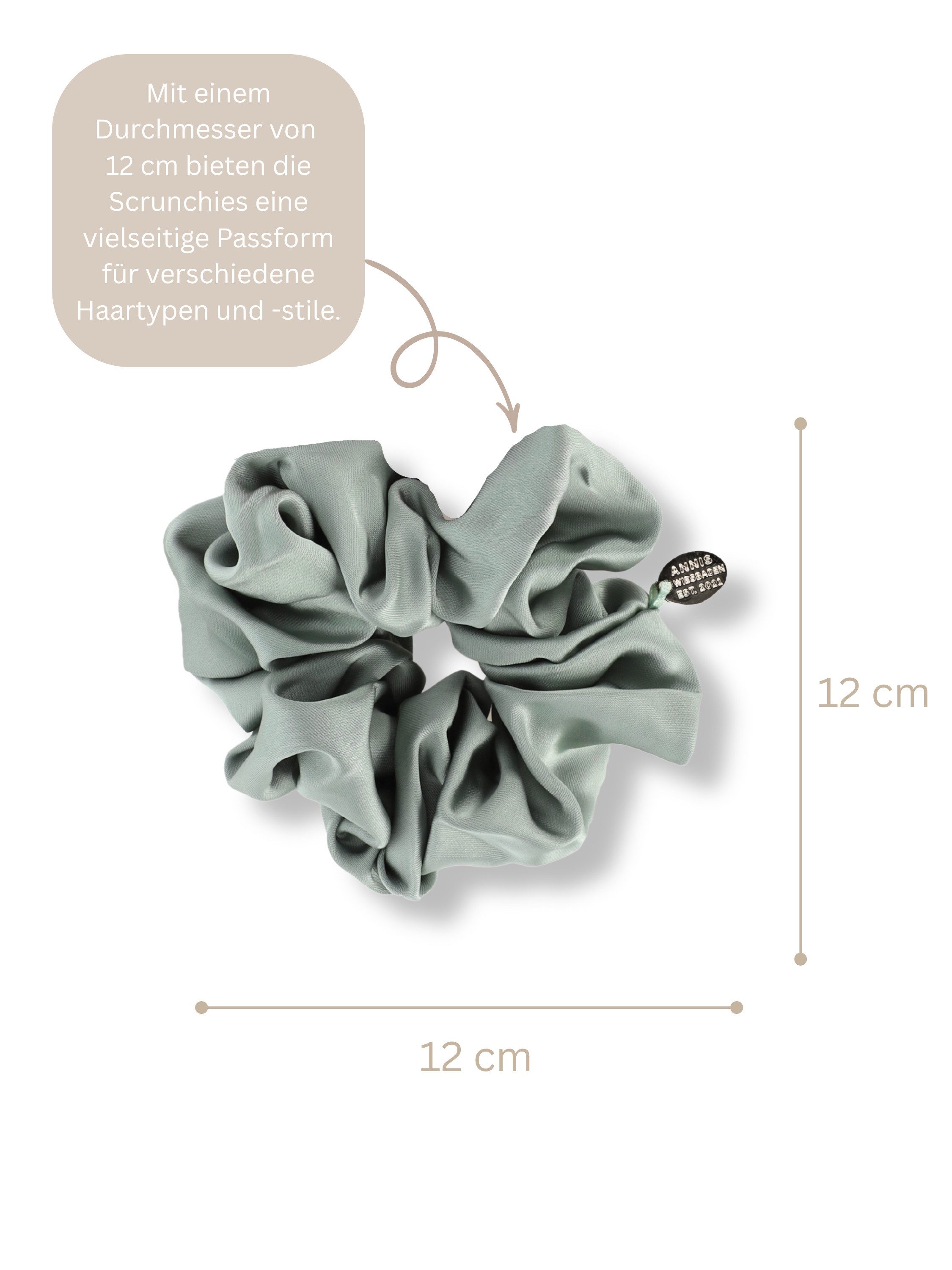 ANNIS WIESBADEN EST. 2021 Haargummi Signature Satin Scrunchie Set – Premium Haarbänder mit seidigem Finish, 3er Set, 3 Scrunchies
