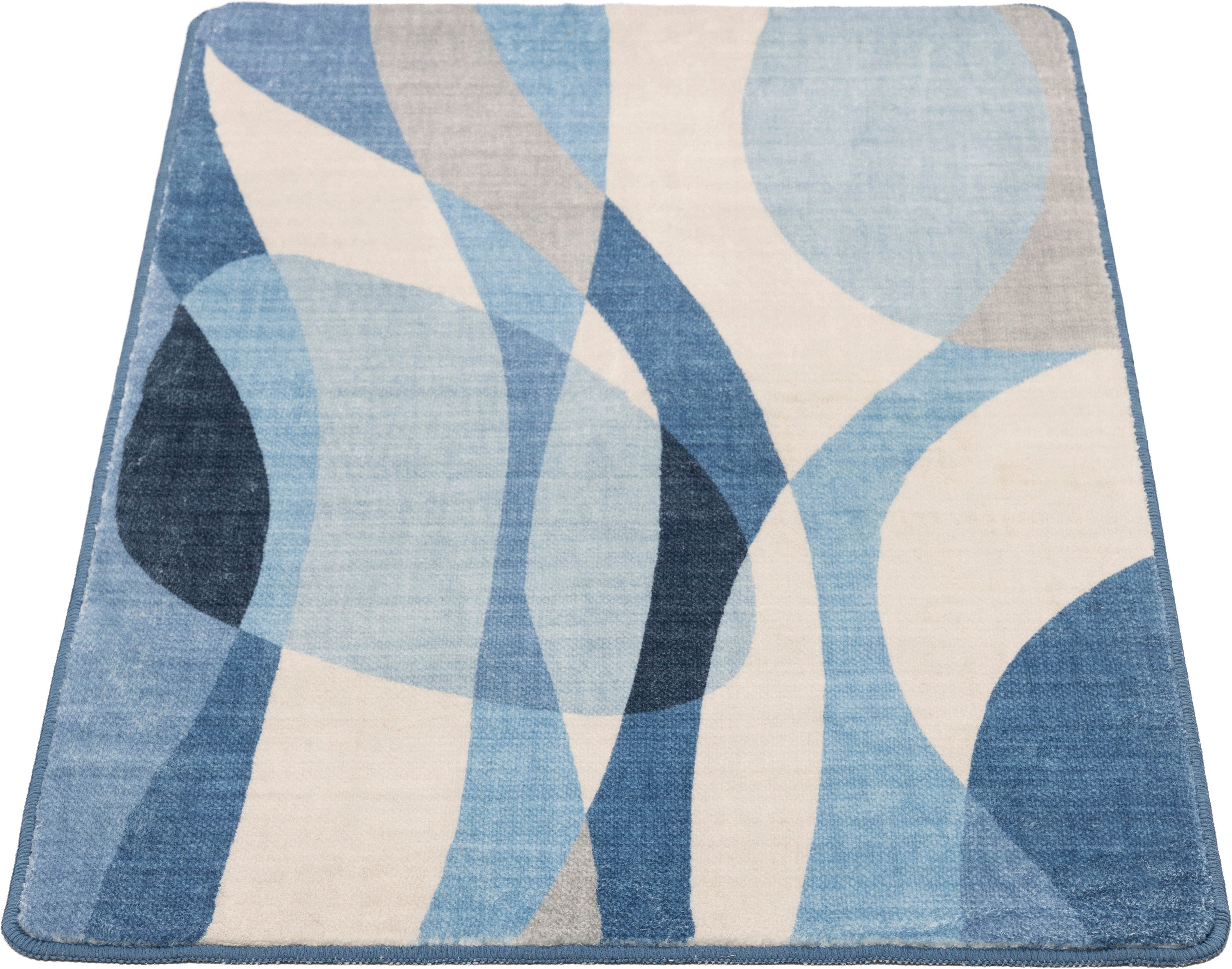 Gino Falcone Badematte Aquata GF-170, Badvorleger, Badezimmer Teppich, Höhe 7 mm, rutschhemmend beschichtet, fußbodenheizungsgeeignet, Kunstfaser, rechteckig, Badteppich, bedruckt, modernes Design, rechteckig