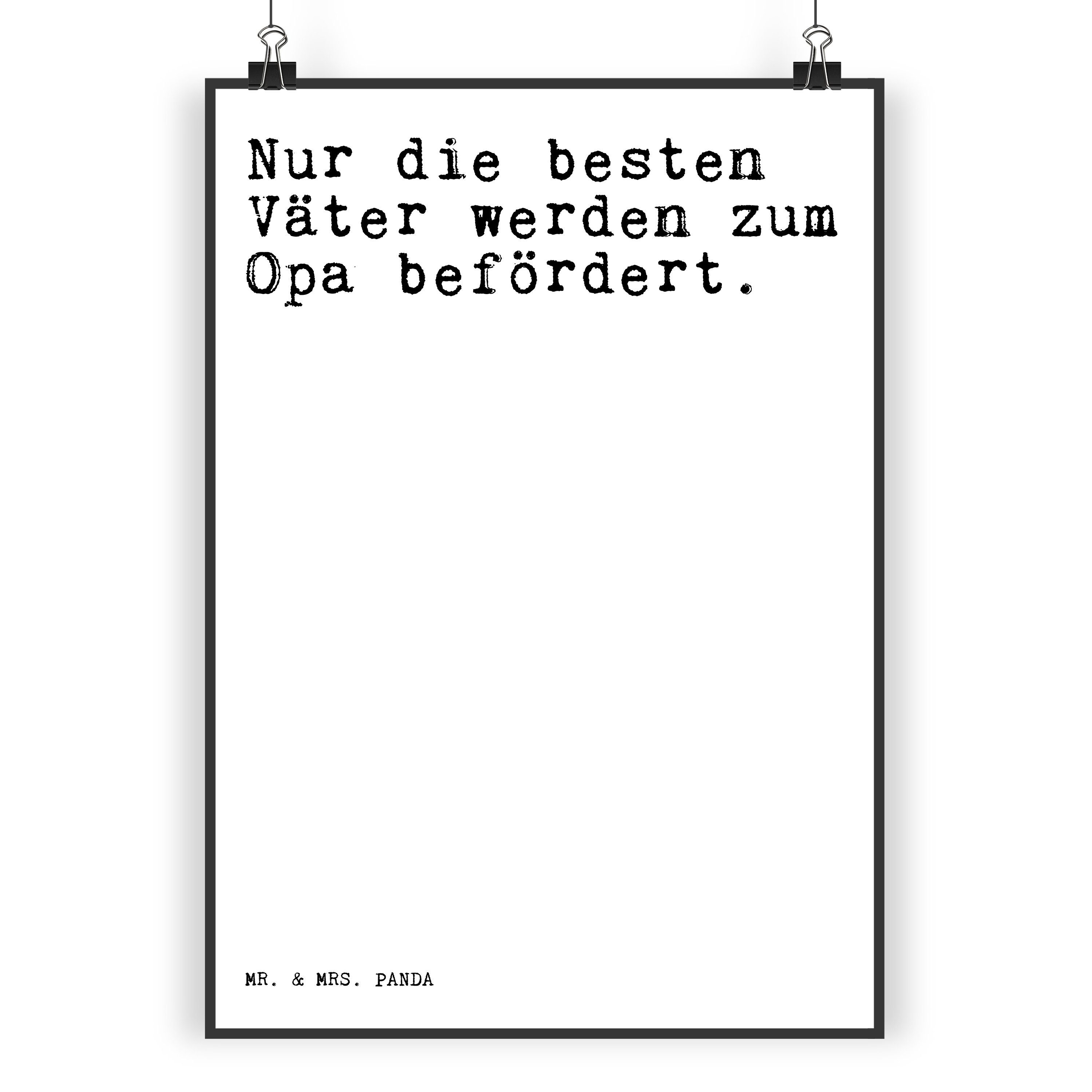Mr. & Mrs. Panda Poster »Nur die besten Väter... Weiß Geschenk, Opa