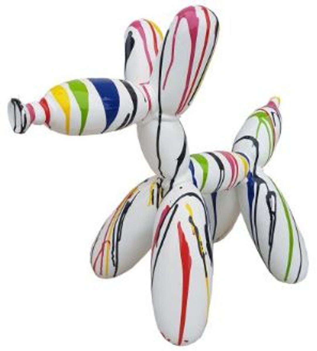 Casa Padrino Skulptur Designer Skulptur - Wetterbeständige - Weiß x 57 / Mehrfarbig Dekofigur Tierfigur cm Deko Ballon Hund H. Dekorative 62