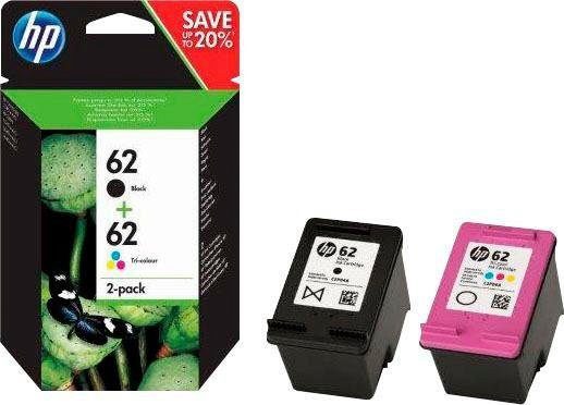 HP HP original Druckerpatrone 62 Combo Black + Y/C/M Tintenpatrone (Spar-Set, 3 Probemonate gratis* drucken)