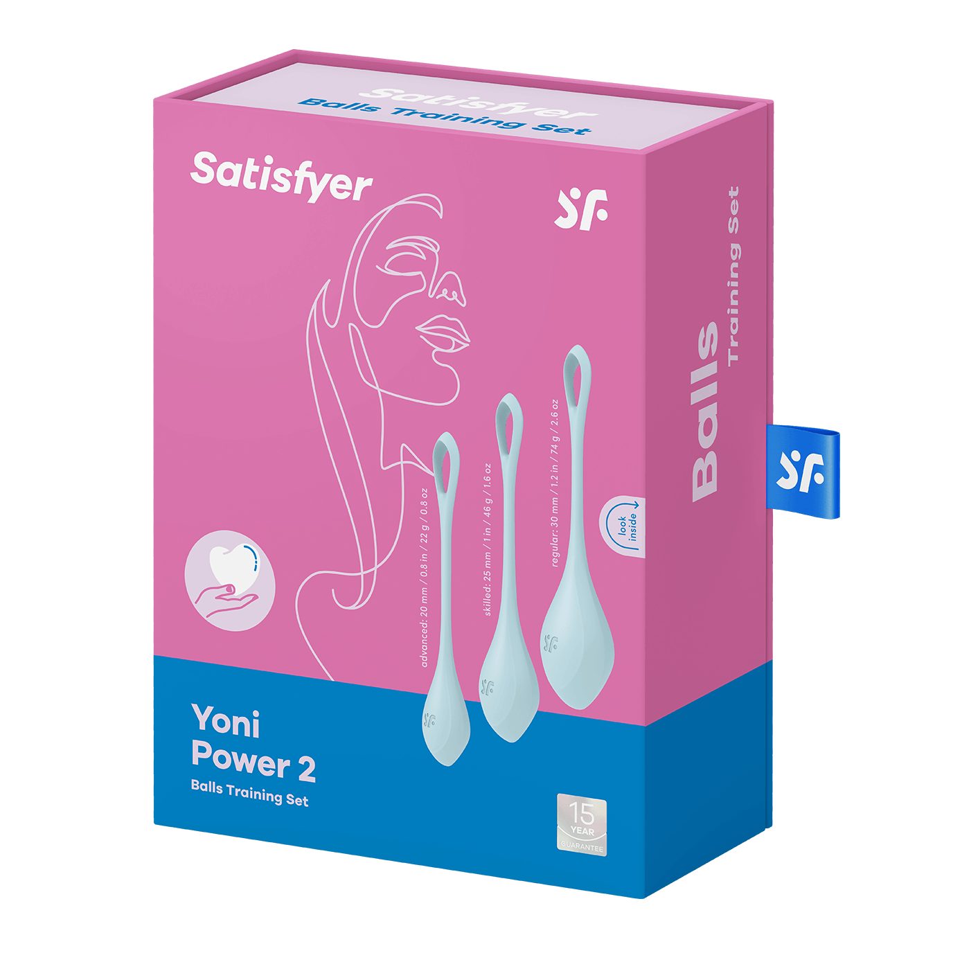 2", 3er-Set, Satisfyer Silikon, 22-74g, Liebeskugeln, "Yoni Satisfyer ABS-Kunststoff Liebeskugeln hellblau Power 2-3cm,