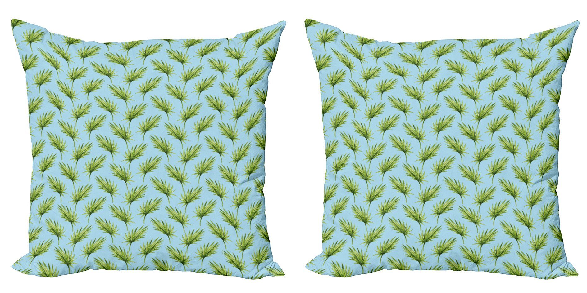 Kissenbezüge Modern (2 Leaves Digitaldruck, Doodle Jungle Doppelseitiger Stück), Palmblätter Abakuhaus Accent