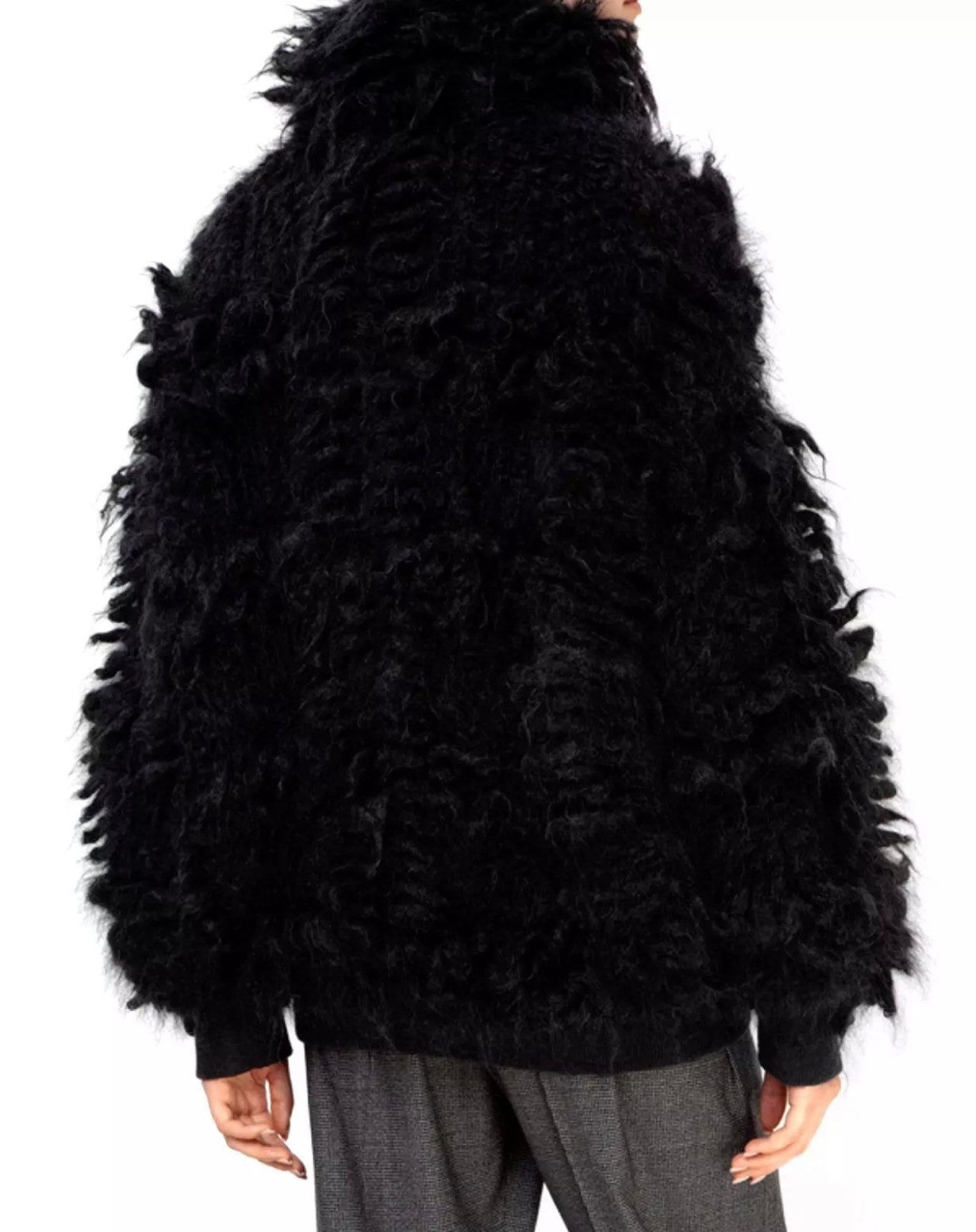 BRUNELLO CUCINELLI Winterjacke Strickjacke Blouson Bomber Fur Stitch Stricktechnik verleiht eine dreidimensionale Optik