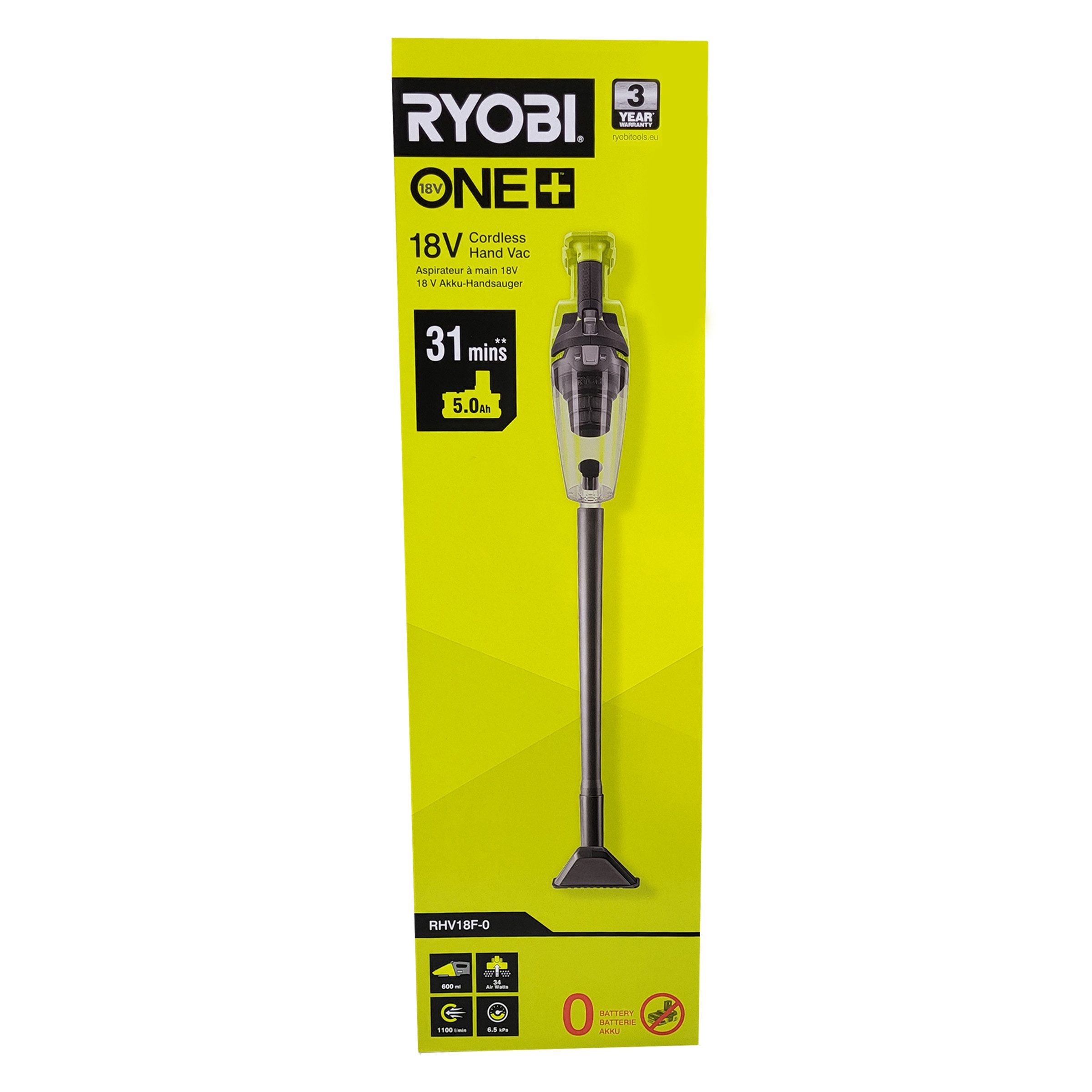 RYOBI Akku-Handstaubsauger Ryobi RHV18F-0 – 18 V ONE+ Akku-Handstaubsauger (ohne Akku)