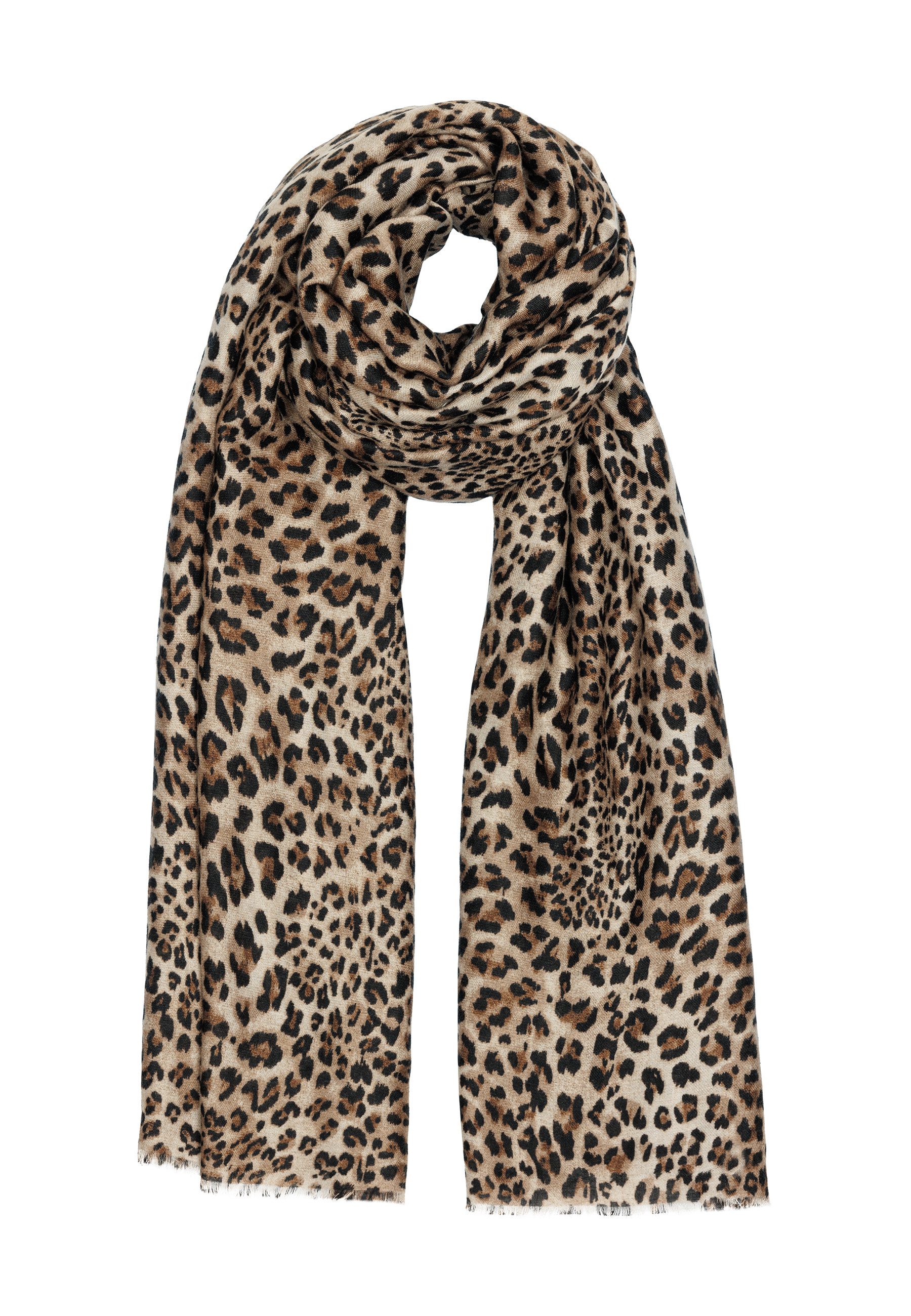 Caspar Modeschal SC542 Leichtes Halstuch mit exotischem Leo Muster Animal P günstig online kaufen