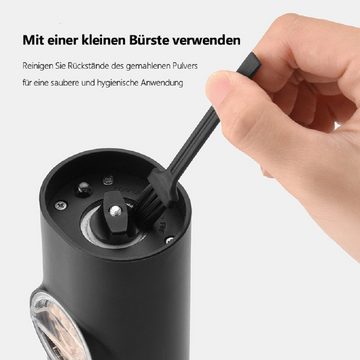 BUMHUM Salz-/Pfeffermühle Salz-/Pfeffermühle Salz und Pfeffermühle Salzmühle 2er Set Elektrisch USB Aufladbar Gewürzmühle mit Keramikmahlwerk,Adjustable Gewürzmühle, mit Wiederaufladbare Batterie und LED Indikator,Chilimühle Grinder