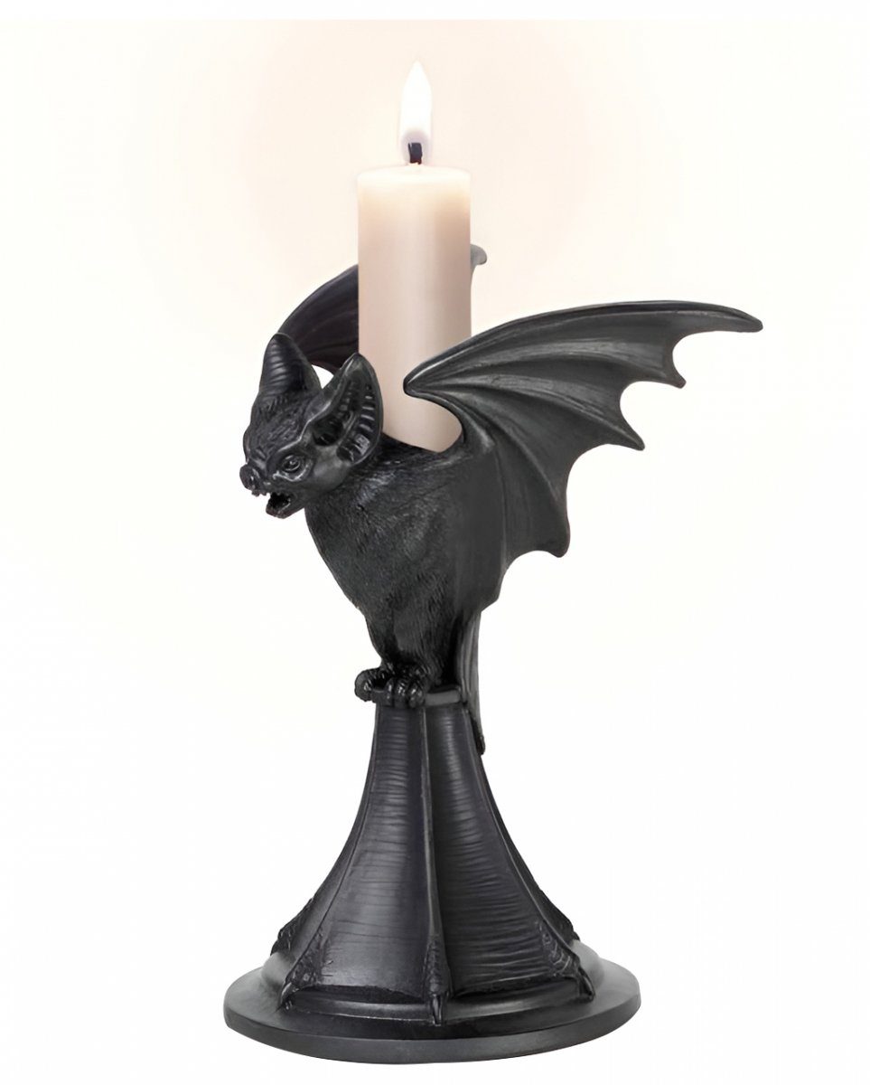 Dekofigur Vespertilio Gothic Fledermaus Kerzenständer Schwar