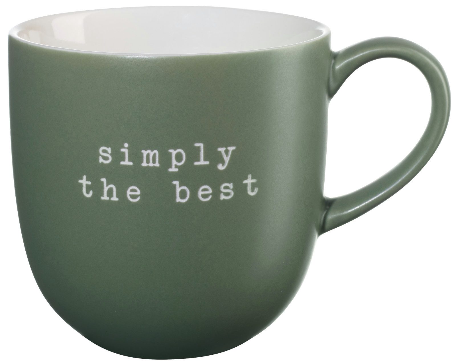 ASA SELECTION Becher hey! Henkelbecher simply the best grün 0,35l, New Bone China, Geschirr