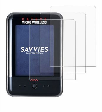 Savvies Schutzfolie für Cateye Micro Wireless, Displayschutzfolie, 6 Stück, Folie klar