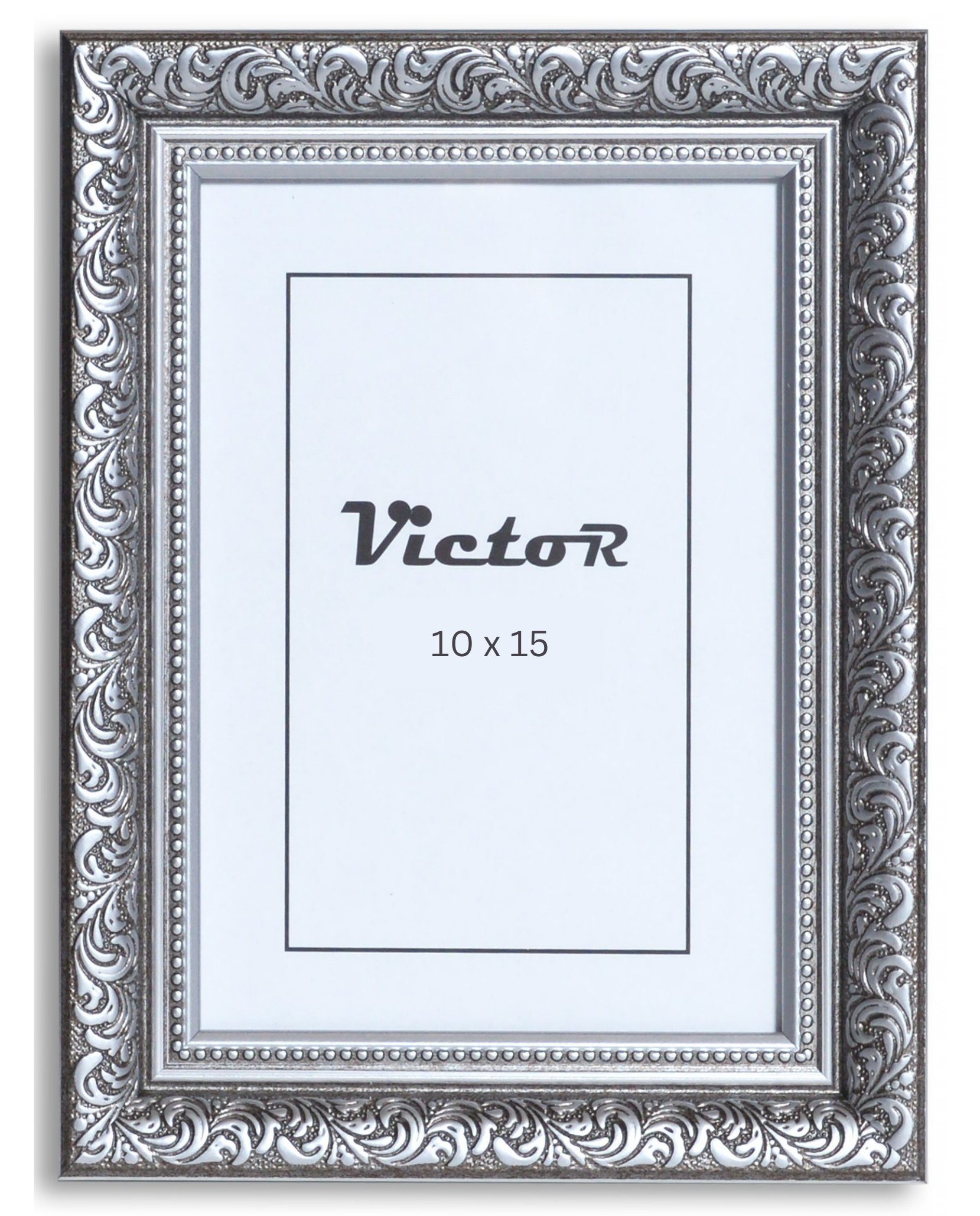 Victor (Zenith) Bilderrahmen Rubens, Bilderrahmen 10x15 cm Schwarz Silber A6, Bilderrahmen Barock, Antik | Einzelrahmen